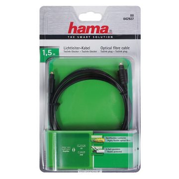 Hama Audio Lichtleiter-Kabel ODT-Stecker (Toslink) 1,5m Audio-Kabel, (150 cm), 1,5m lang LWL Lichtleiter-Kabel ODT-Stecker optisch Digital Toslink