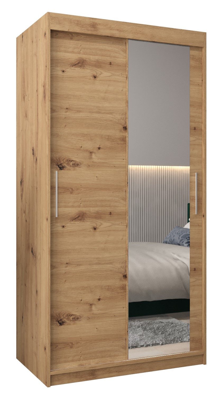 ABIKS MÖBEL Schwebetürenschrank Tokyo 2 Schlafzimmerschrank - mit Spiegel, Kleiderstange, Regalen