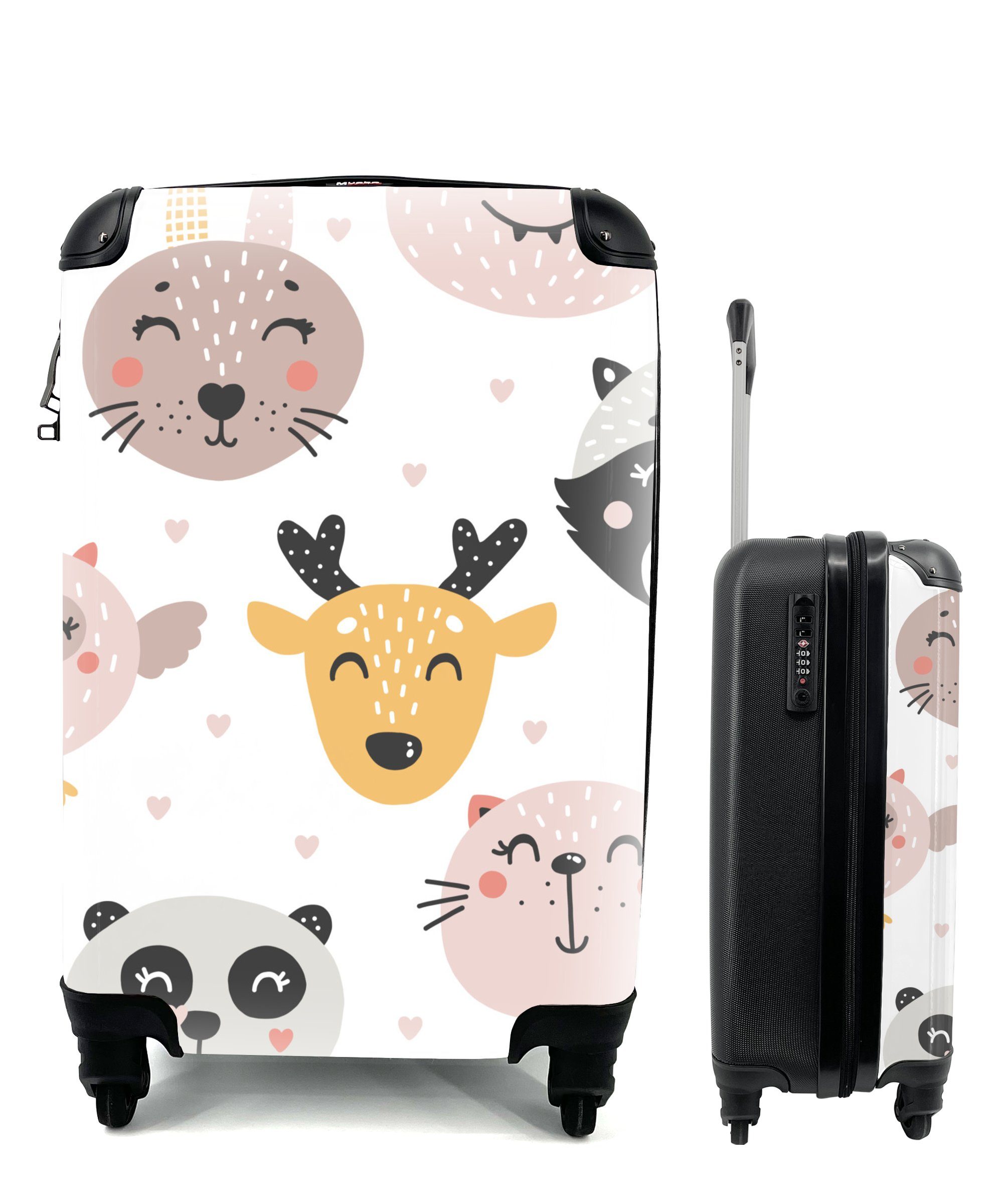 MuchoWow - für Reisetasche Katze Handgepäckkoffer Reisekoffer Trolley, - Handgepäck - Ferien, mit Muster Baby - rollen, Rollen, Tiere - - Kind, Jungen 4 Mädchen