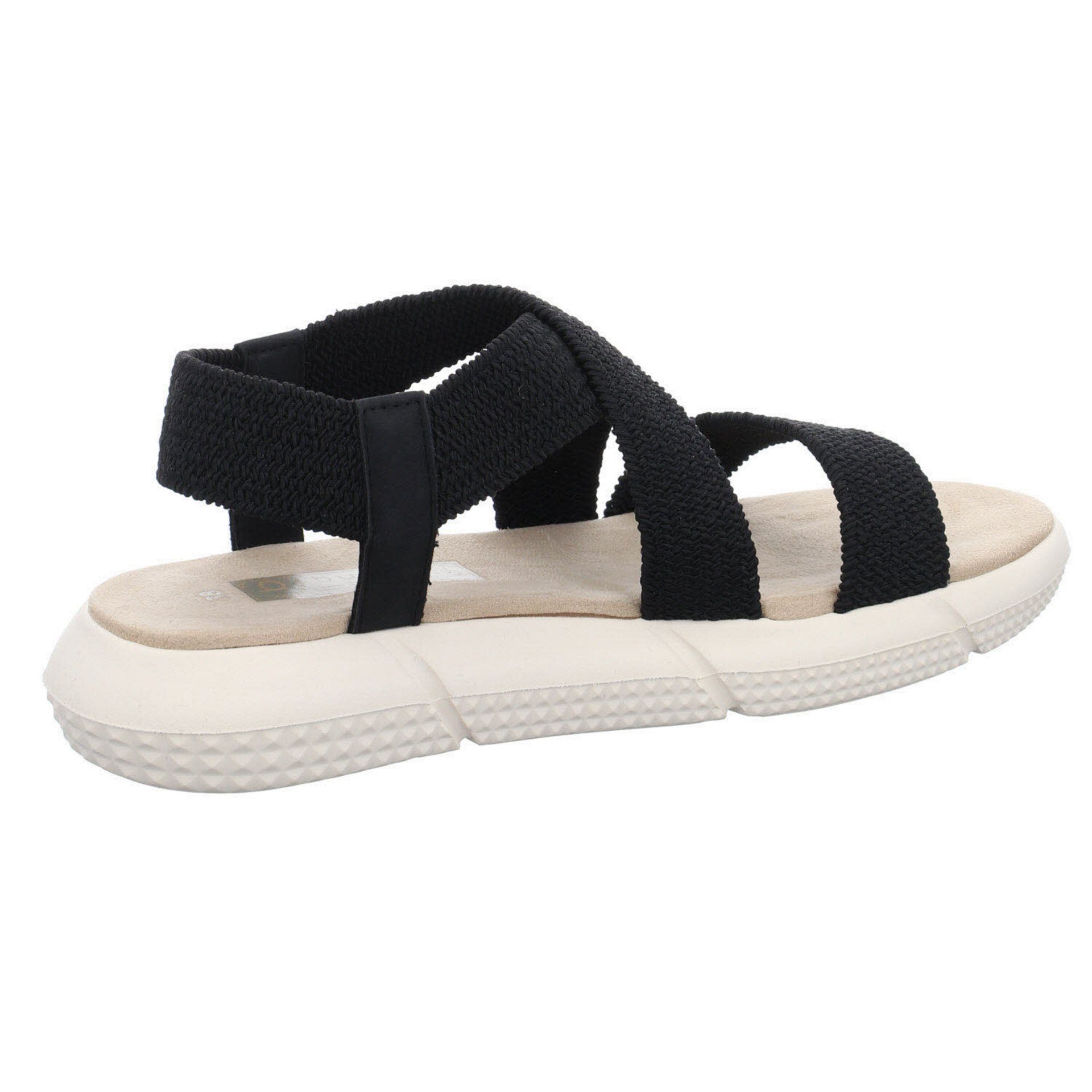 Riemchensandalen Sandale Textil Damen Jersey black Riemchensandale bugatti