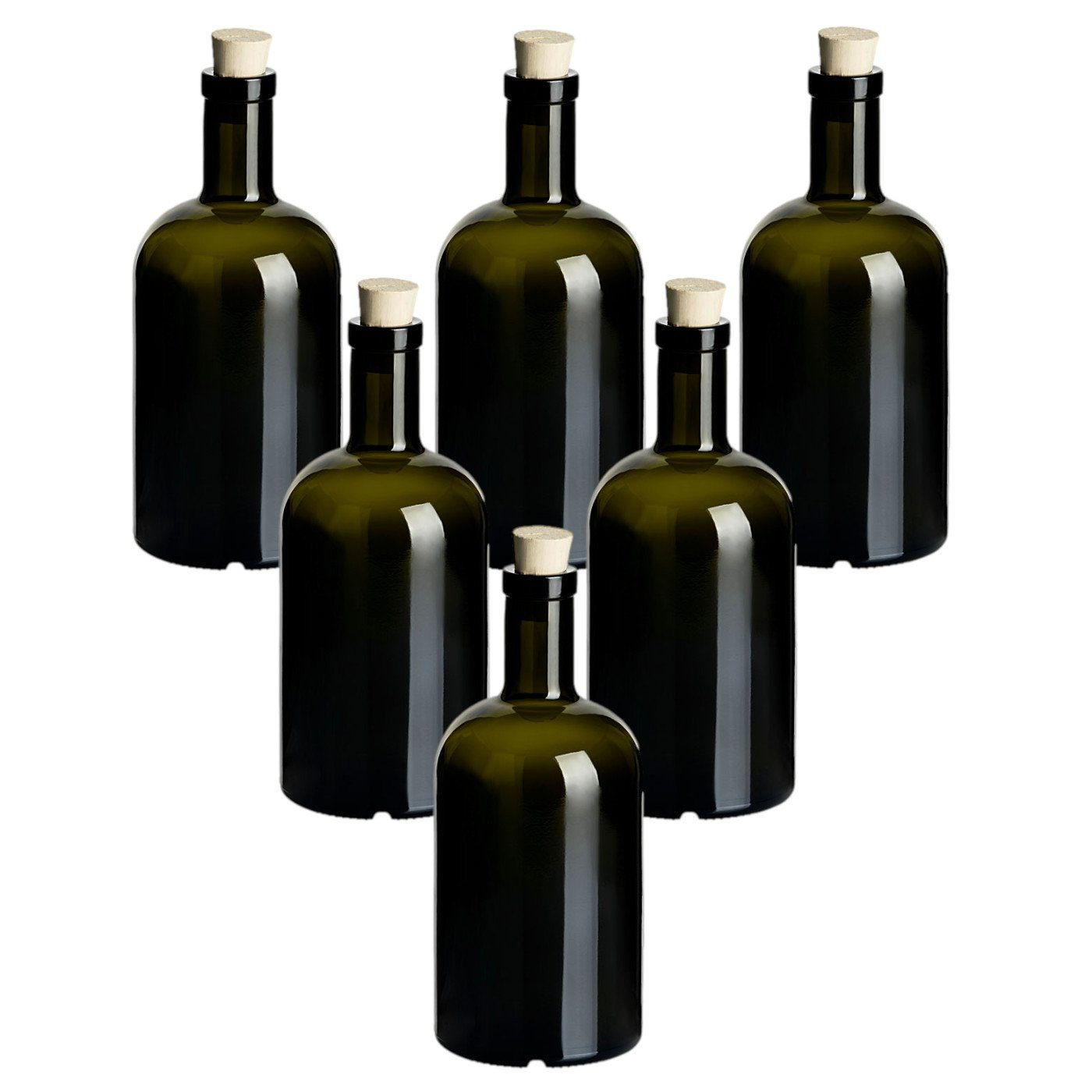 Trinkflasche Glasflaschen “Klassik” mit Korken - Runde Flasche aus Glas