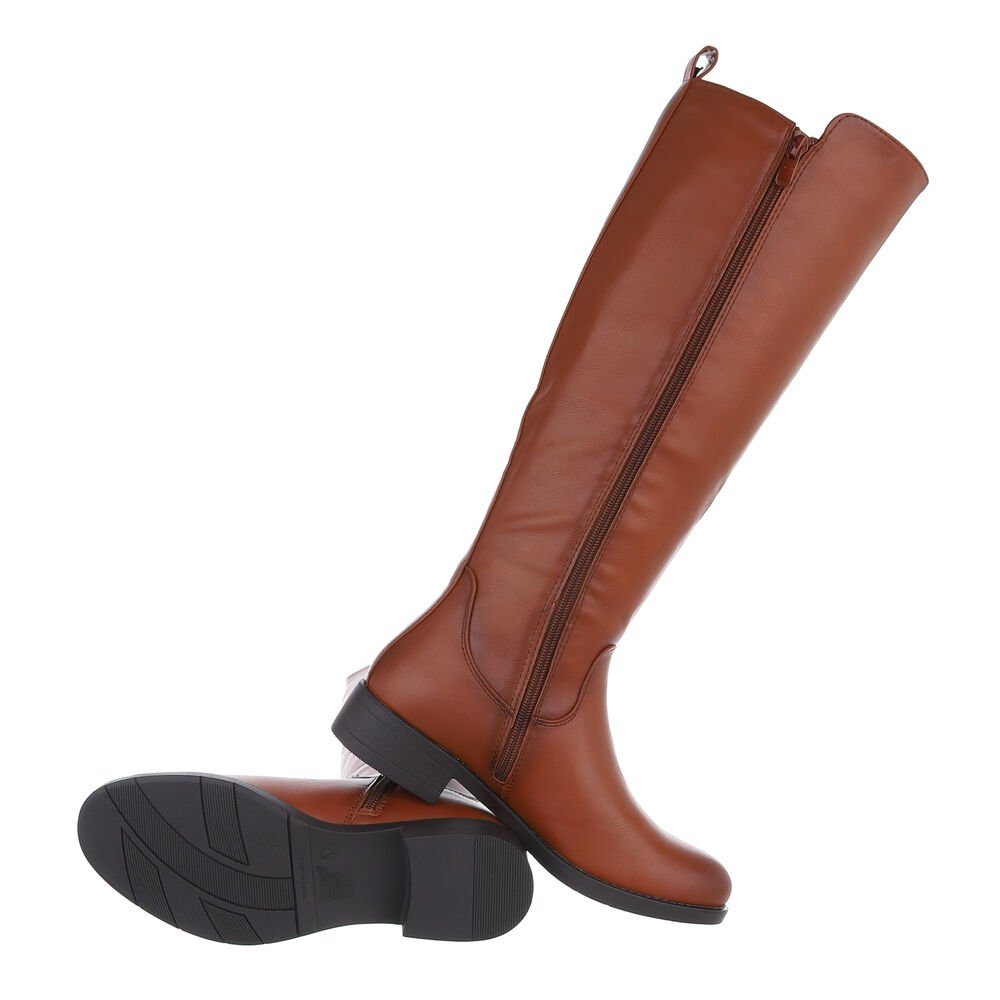 Ital-Design Damen Freizeit Stiefel (85080969) Blockabsatz Flache Stiefel in günstig online kaufen