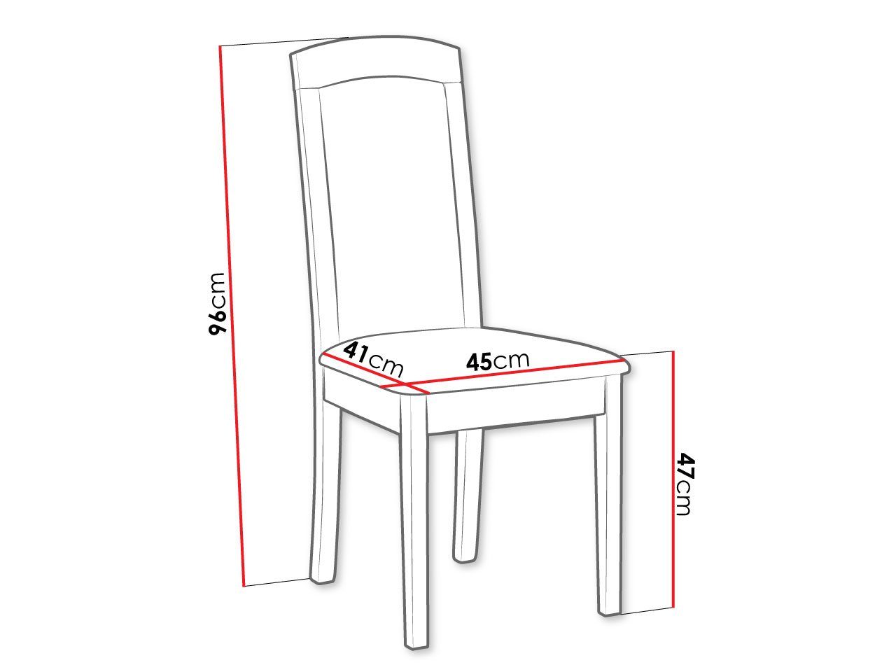 MIRJAN24 Stuhl Roma VIII (1 45x41x96 Stück), cm