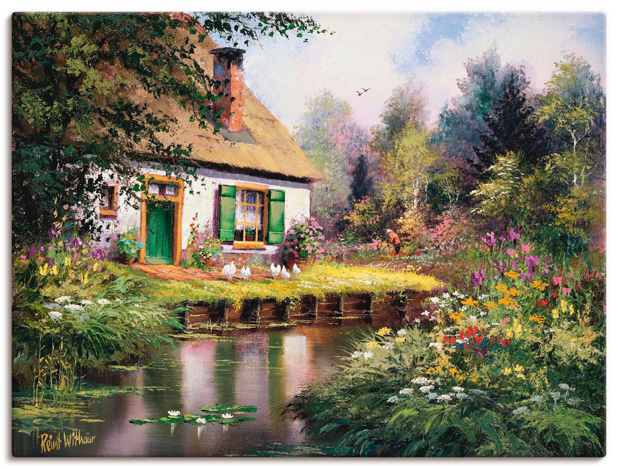 Artland Wandbild Am Bach, Garten (1 St), als Leinwandbild, Poster in verschied. Größen