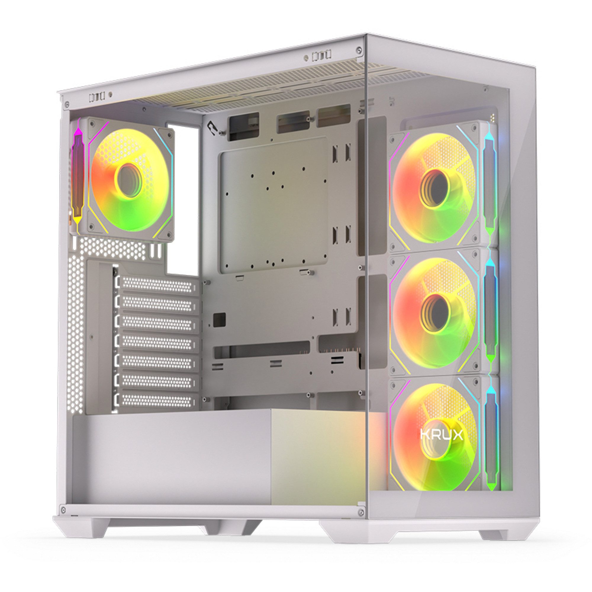 Krux PC-Gehäuse Krux Exo White, Tower-Gehäuse, (Tempered Glass x