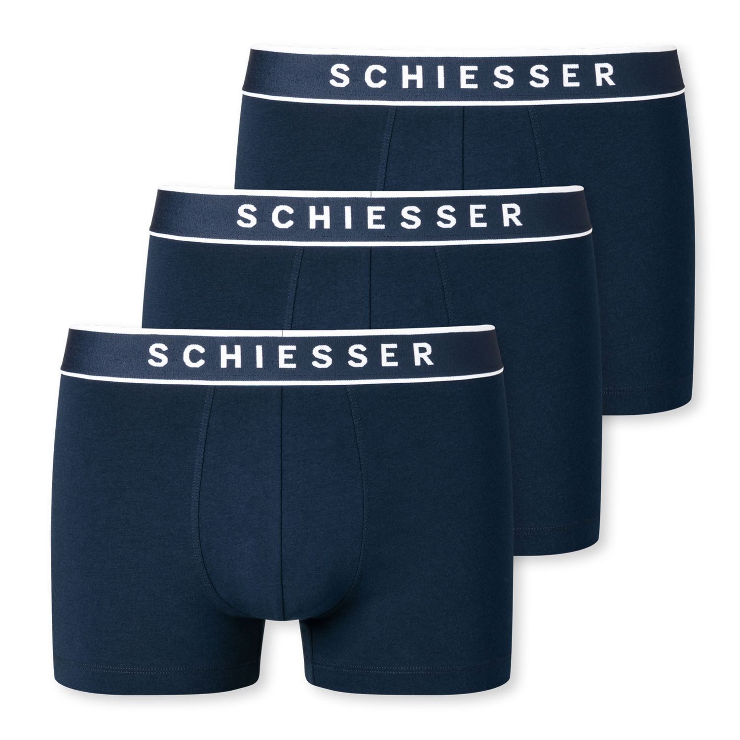 Schiesser Boxershorts 95/5 mit sportlichem Webgummibund und SCHIESSER-Logo-Prägung im 3er Pack