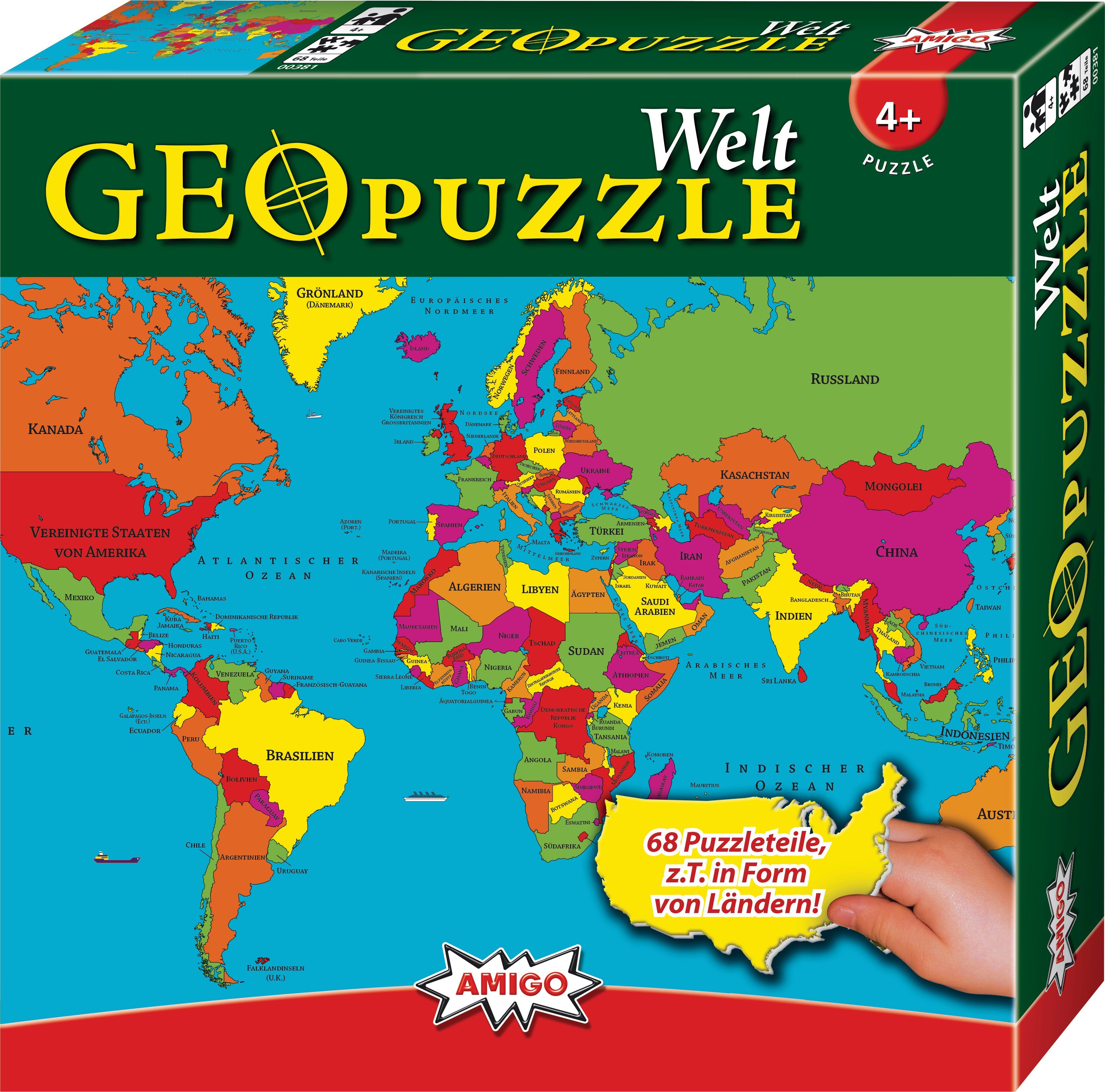 AMIGO Puzzle GeoPuzzle - Welt, Puzzleteile