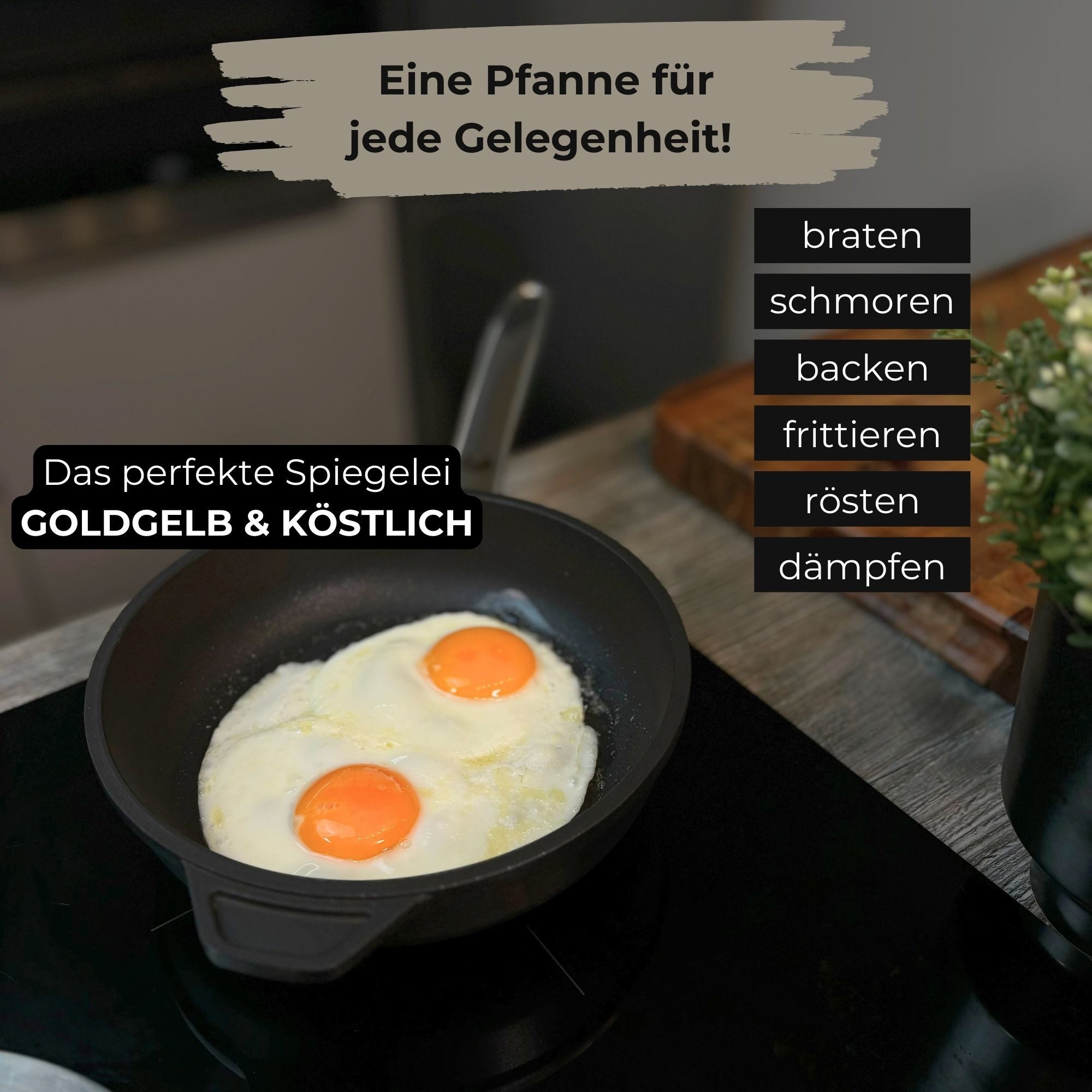TLESS Bratpfanne Premium Pfanne Made in Germany, Aluminium, induktion – Bild 3 von 5