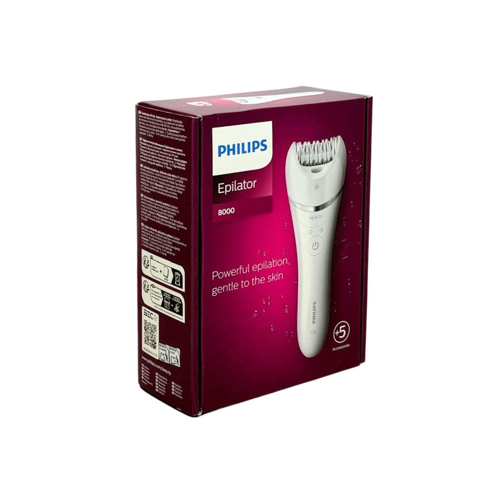 Philips Epilierer Philips Series 8000 BRE710/00 - Wet & Dry - Epilator, Aufsätze: 4 St., Wet&Dry, Kabellos, inkl. Opti-Light