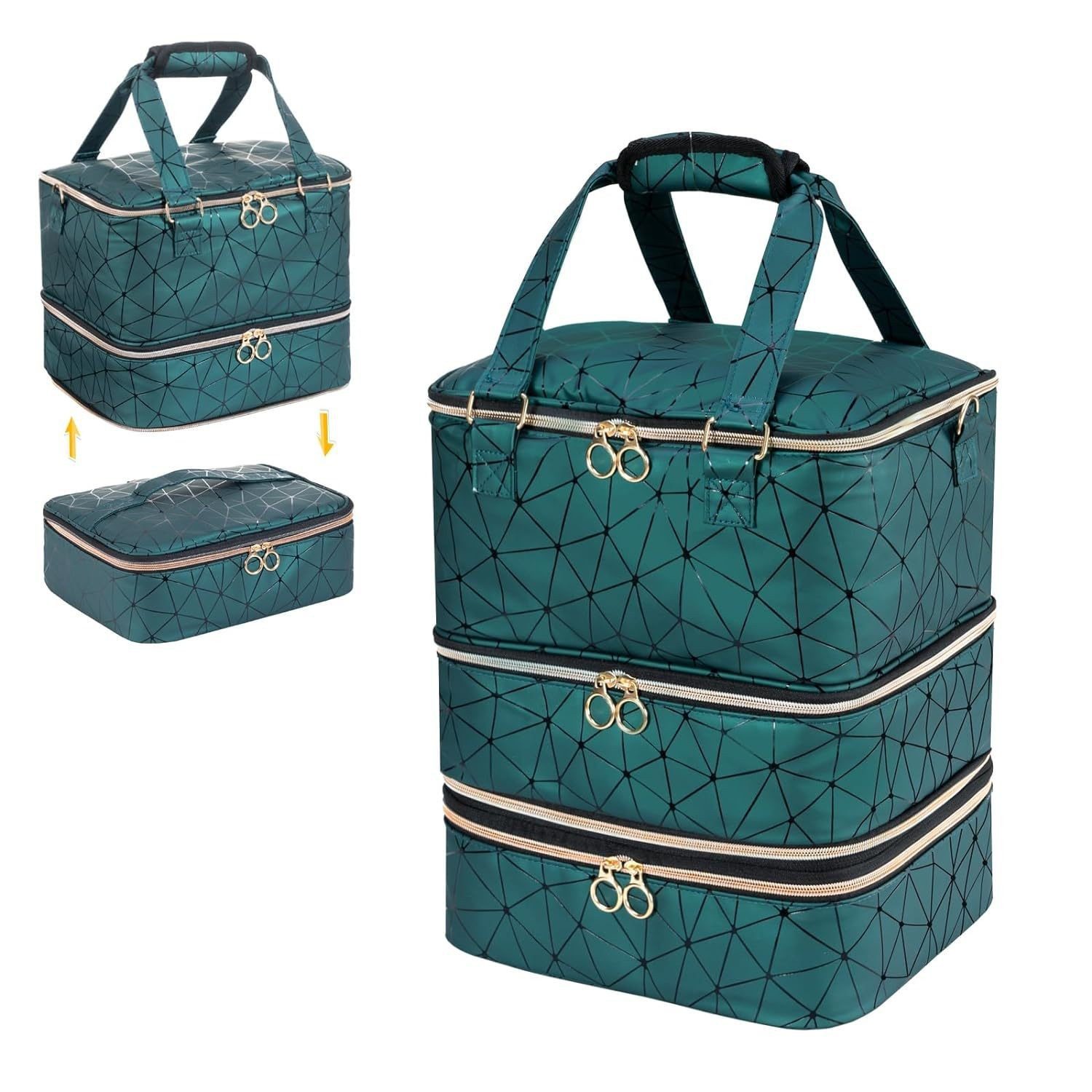 Coonoor Держатель лака для ногтей Nagellack-Organizer für 84 Flaschen und 1 LED-Nagellampe, (1-tlg., Aufbewahrungstasche für Nageldesign-Zubehör)