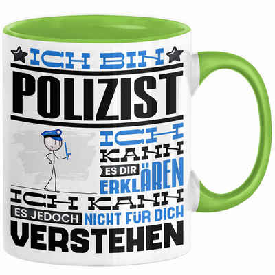 Trendation Tasse Polizist Geschenk Tasse Geschenkidee für Polizist Geburtstag Lustiger