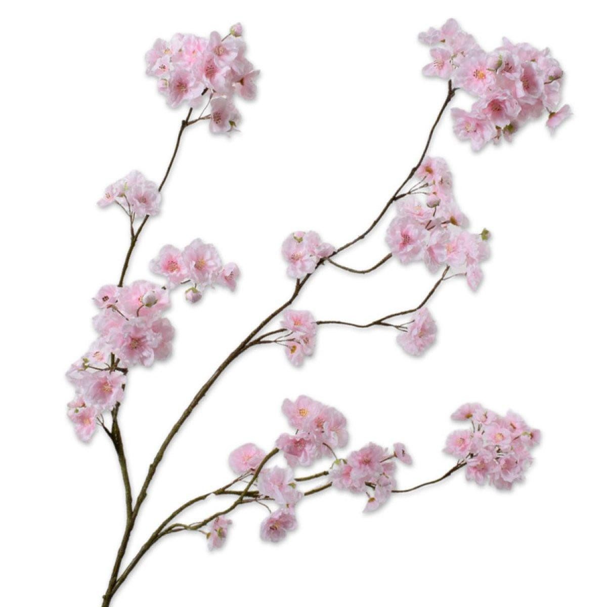 Künstliche Zimmerpflanze Seidenblume Kirschlüte Zweig Zierkirsche Spray Pink (127cm), SILK-KA