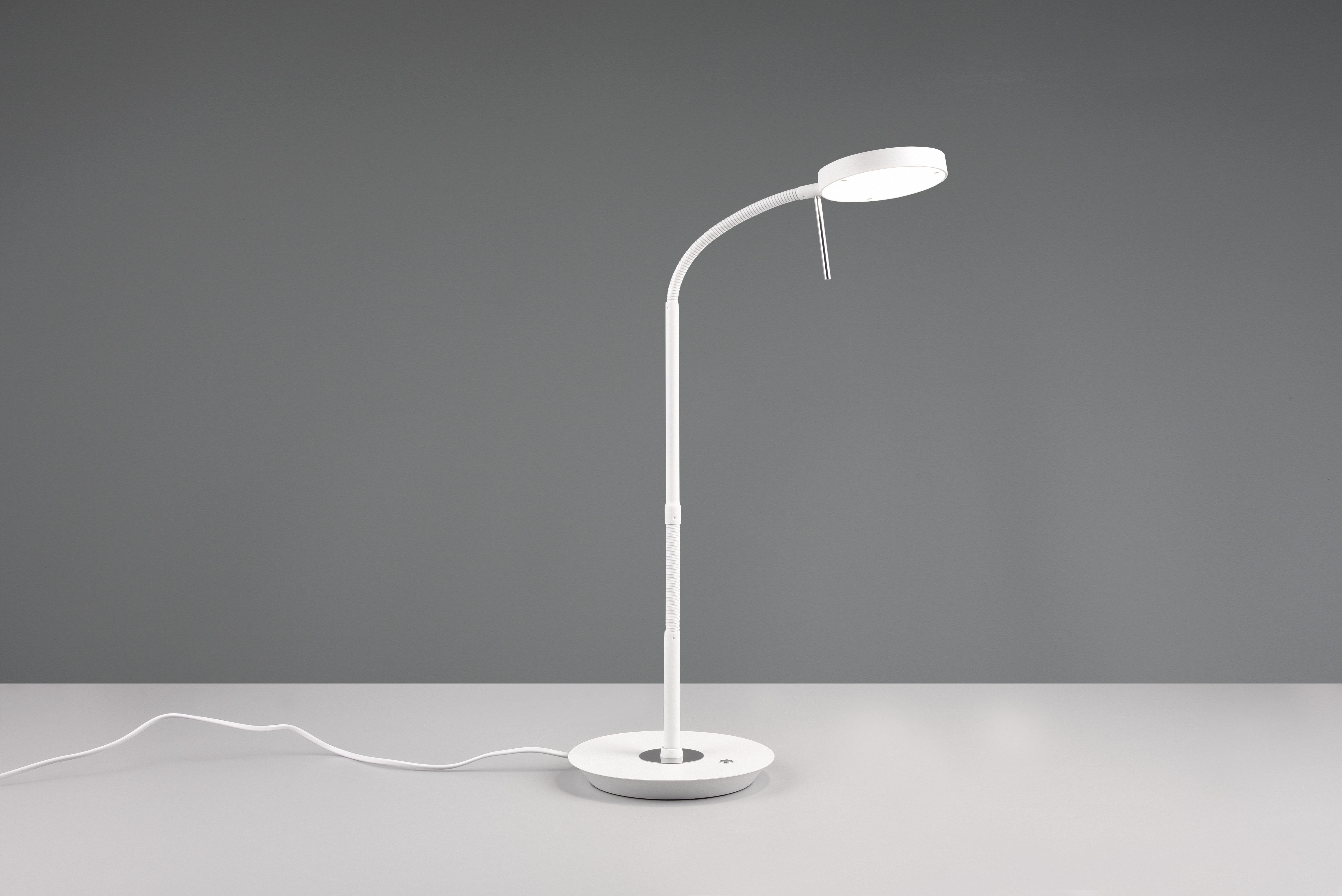 TRIO Leuchten LED Tischleuchte MONZA, Tischlampe mit Sensordimmer Lichtfarbe einstellbar 2300-4000K, Dimmfunktion, Memoryfunktion, LED fest integriert, Farbwechsler, warmweiß - kaltweiß, Leuchtenkopf flexibel verstellbar Memoryfunktion Höhe 57-74 cm