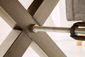 riess-ambiente Couchtisch THOR 110cm natur / anthrazit (Einzelartikel, 1-St), Wohnzimmer · Eiche-Massivholz · geölt · X-Gestell · Metall · Design