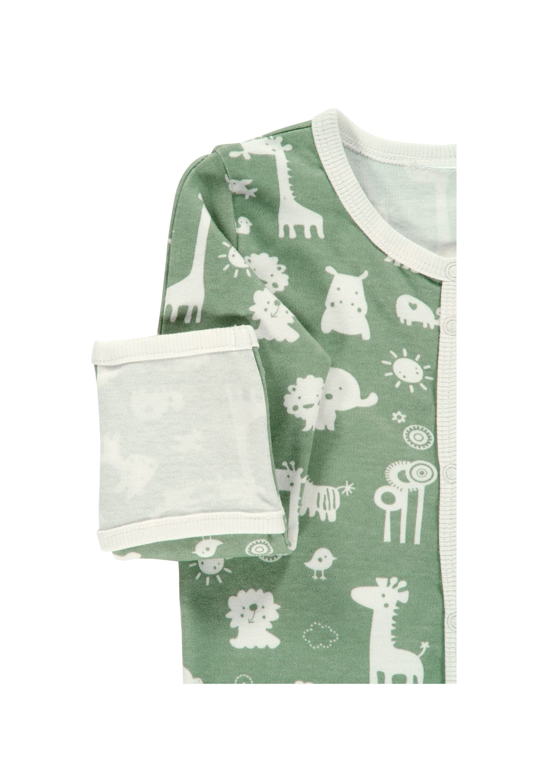 Alvi® Schlafoverall Pyjama mit Klappbündchen Bio-Baumwolle (1-tlg) praktische Druckknöpfe
