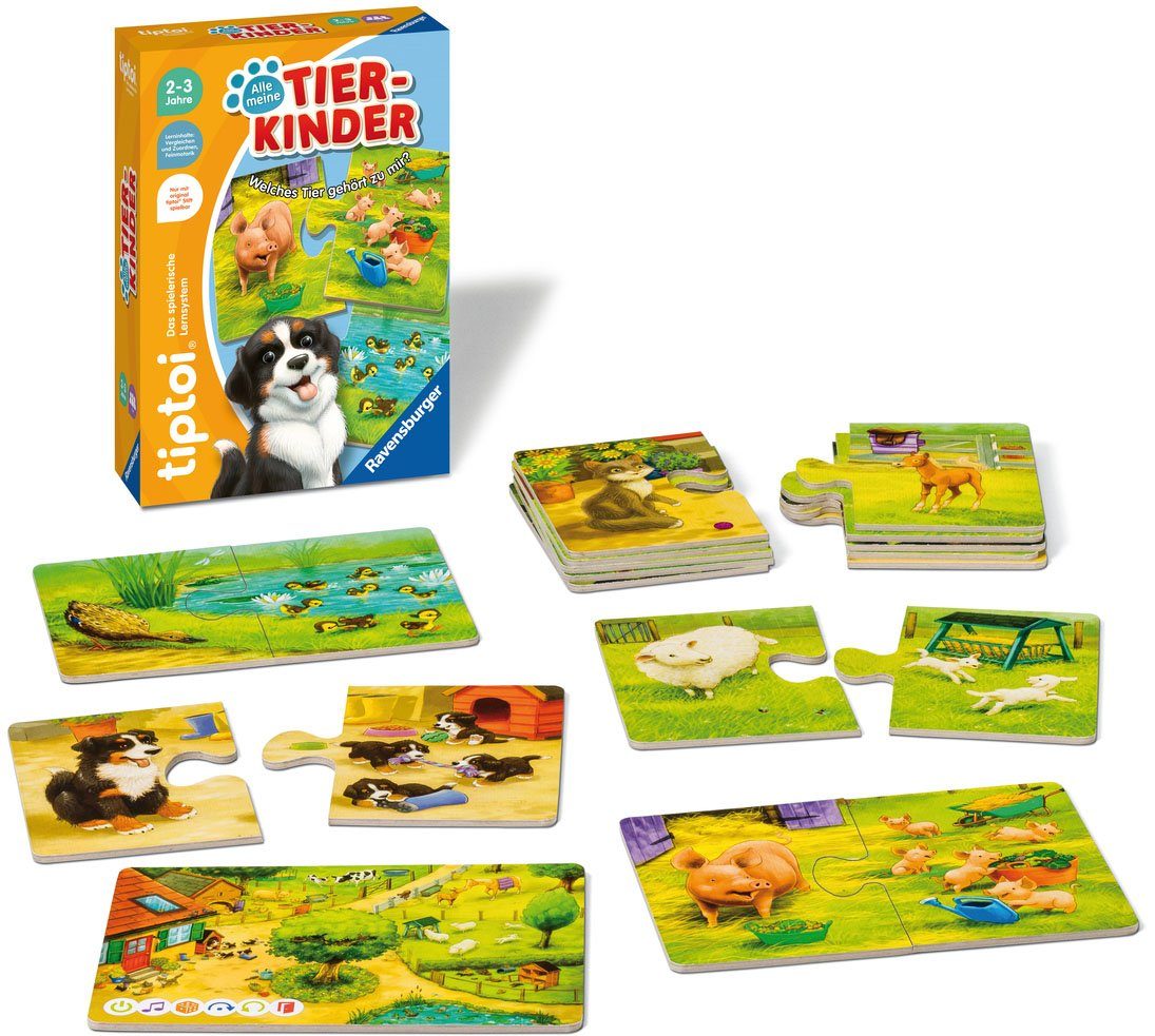 Ravensburger Пазли tiptoi® Всі meine Tierkinder, Пазлиteile, Made in Europe, FSC® - schützt Wald - weltweit