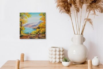 OneMillionCanvasses® Gemälde Malerei - Ölgemälde - Pflanzen - Natur, (1 St), Leinwand Bilder für Wohnzimmer Schlafzimmer