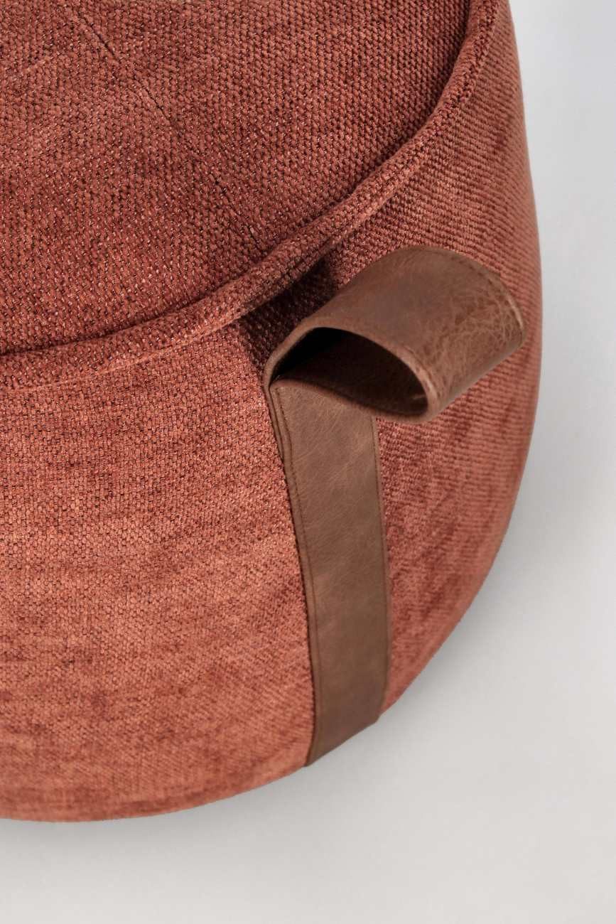 Feeling4Home Pouf Anila aus Chenille-Stoff, Ginger