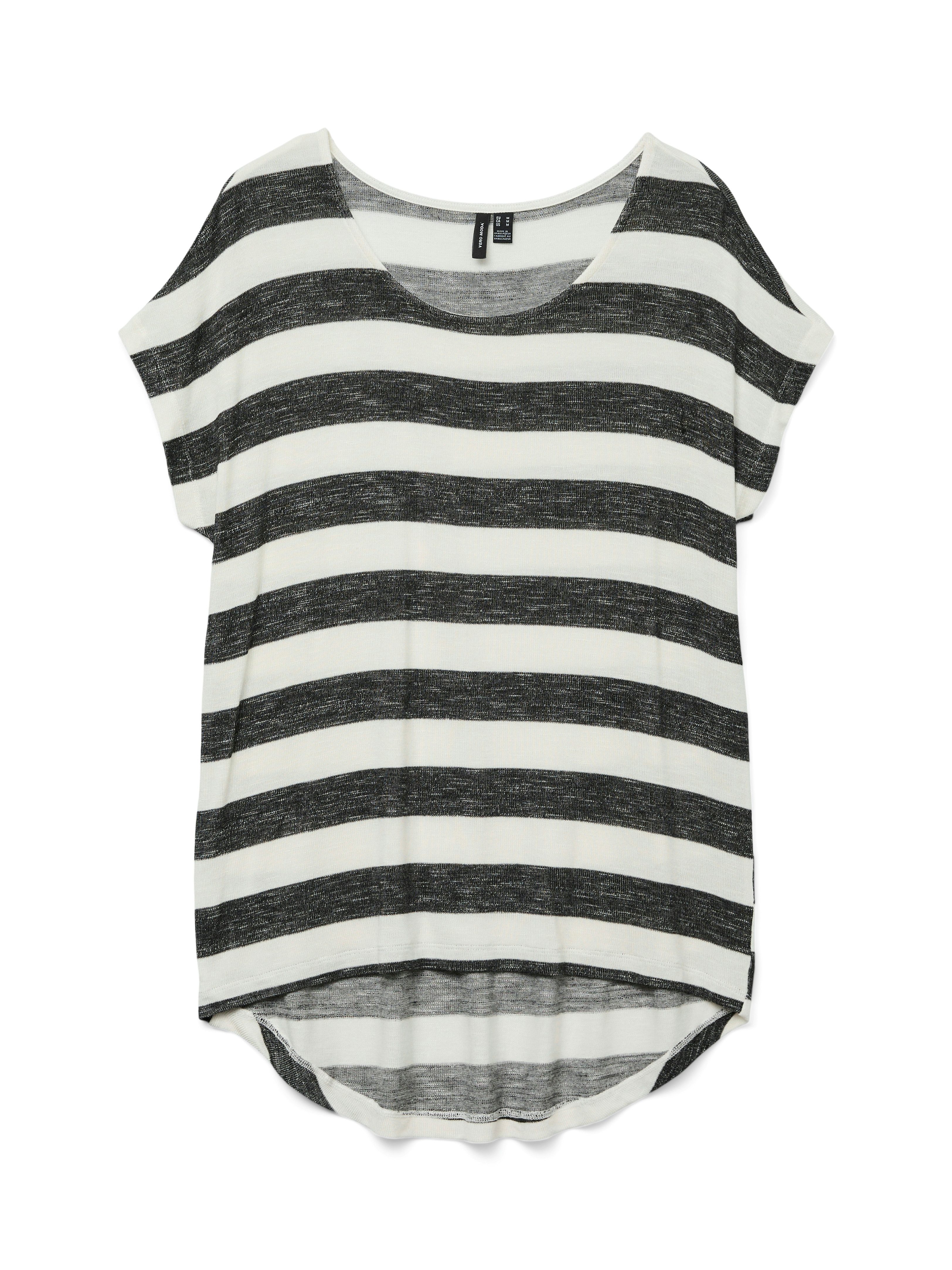Vero Moda Kurzarmshirt VMWIDE STRIPE SL TOP GA JRS NOOS Viskosemischung