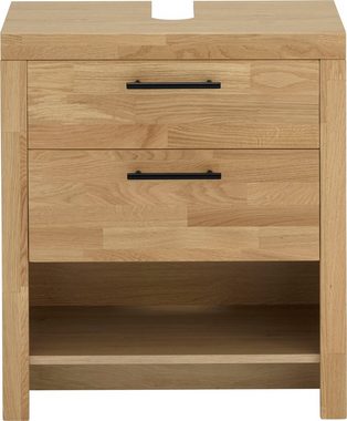 Home affaire Waschbeckenunterschrank Satori Breite 62 cm, Fronten & Rahmen aus Eiche, Klappe und Schublade