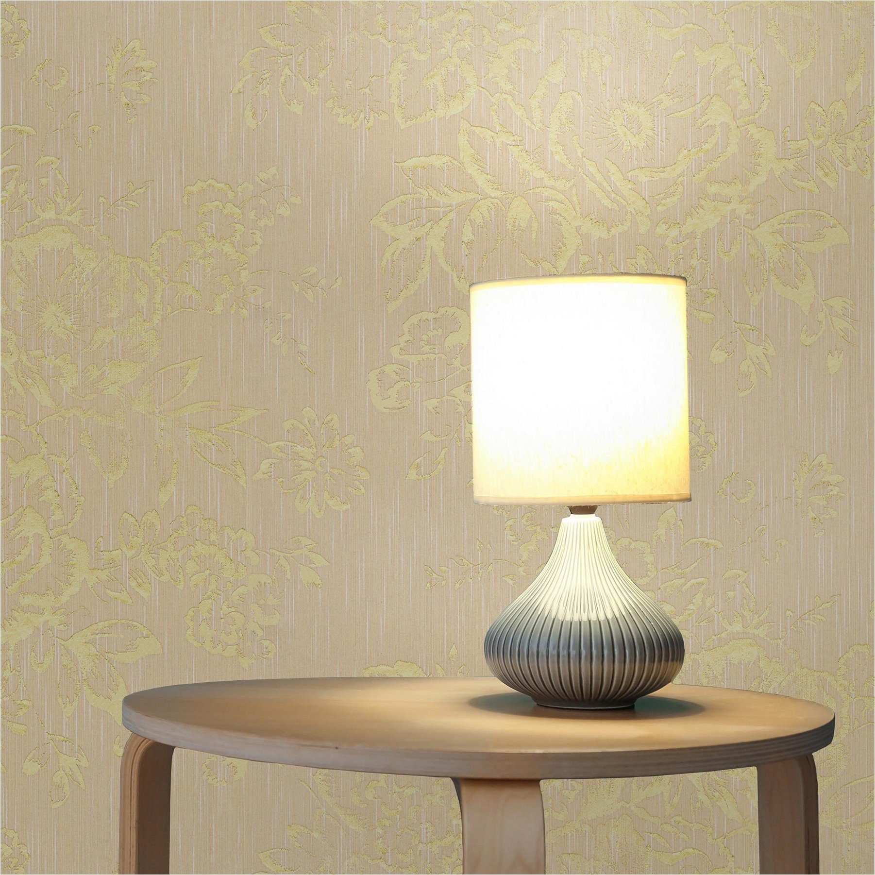 Vliestapete Tapete Blumen Florentin M1-No.2165, Vliestapete, Gold, Creme