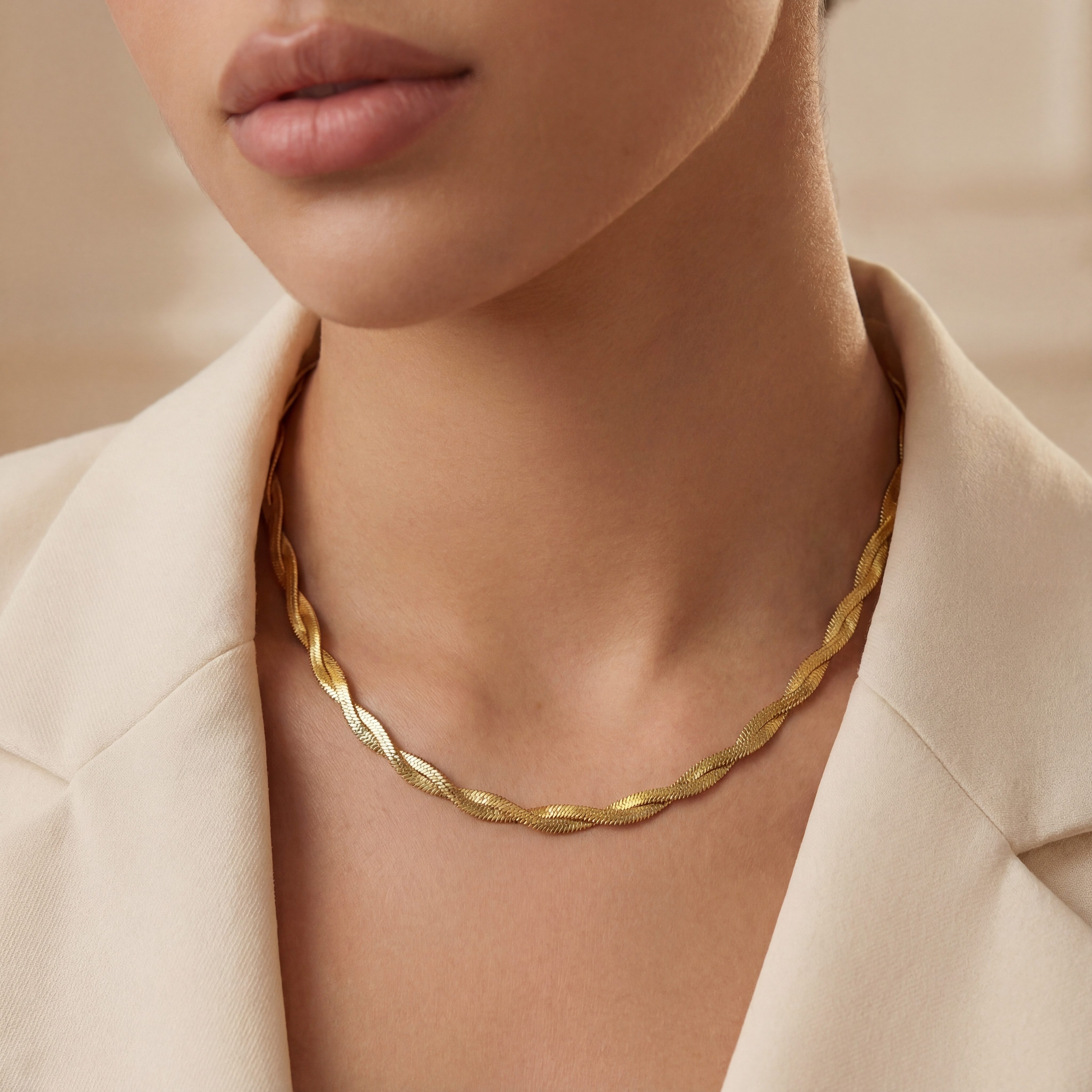 salazar.plus Schlangenkette Luxus Damen Schlangenkette Edelstahl vergoldet Geflochten, vergoldete Edelstahl‑Schlangenkette – 6 mm geflochten & wasserfest
