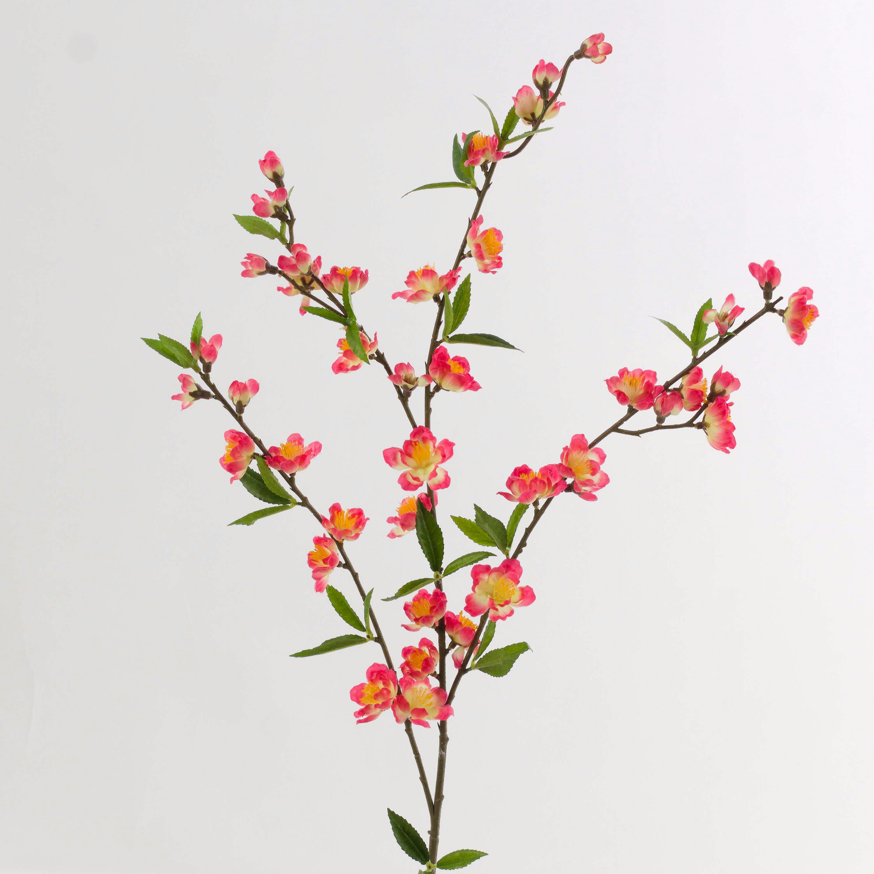 Kunstzweig Kirschblütenzweig, 42 Blüten, 39 Blätter, Creme - rosa, 65cm Zierkirsche, artplants, Höhe 65.0 cm