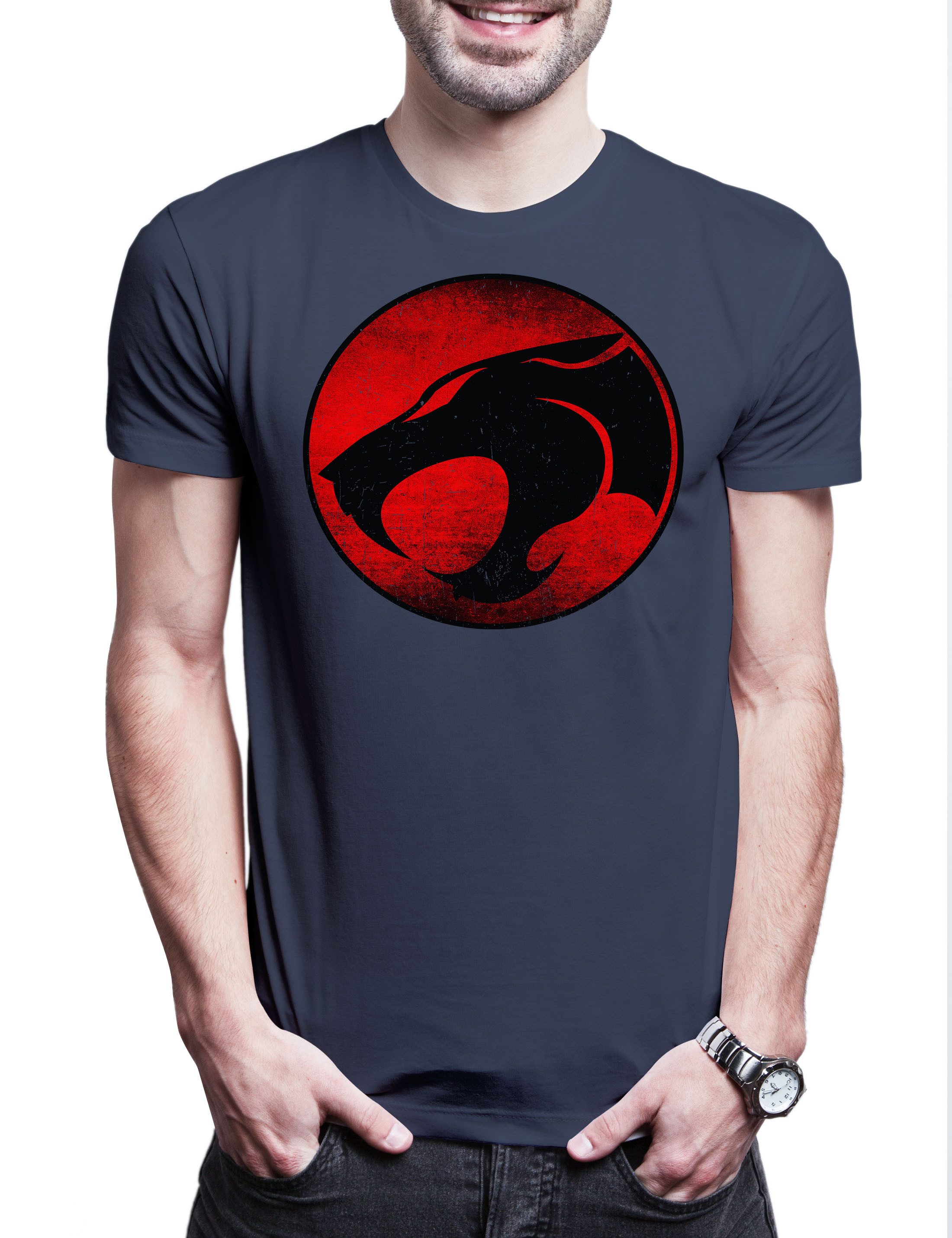 Print-Shirt Sci-Fi Cat Logo Herren T-Shirt Thundera Kult Thundercats Comic Cartoon