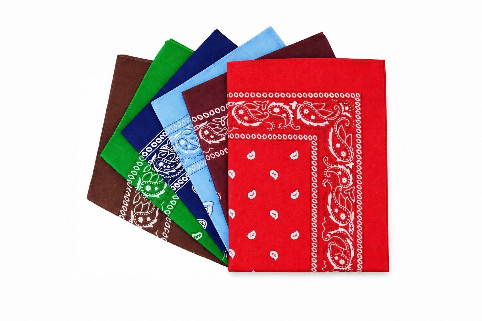 Cassandra Accessoires Bandana Tuch aus Baumwolle, (6-St), - Klassisches Paisley Halstuch, Kopftuch, Accessoire