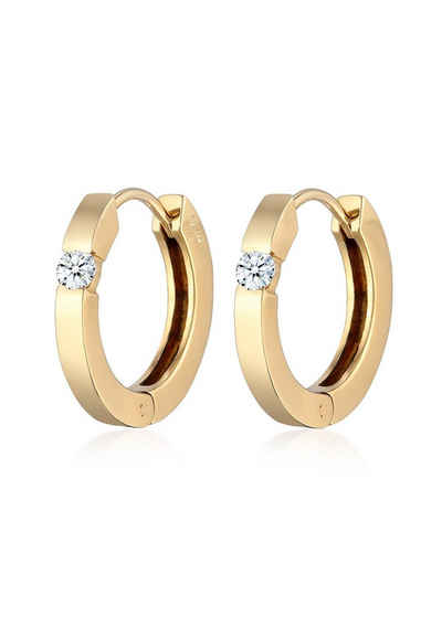 Elli DIAMONDS Paar Серьги-кольца Серьги-кольца Diamant (0.22 ct) Eleganz 925 Silber