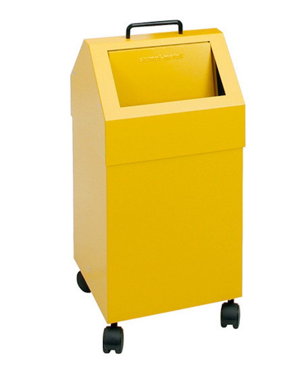 Mülleimer PROREGAL® Signalgelb selbstschließend, HxBxT 45L, Gelb Abfallsammler, 64x33x31cm,
