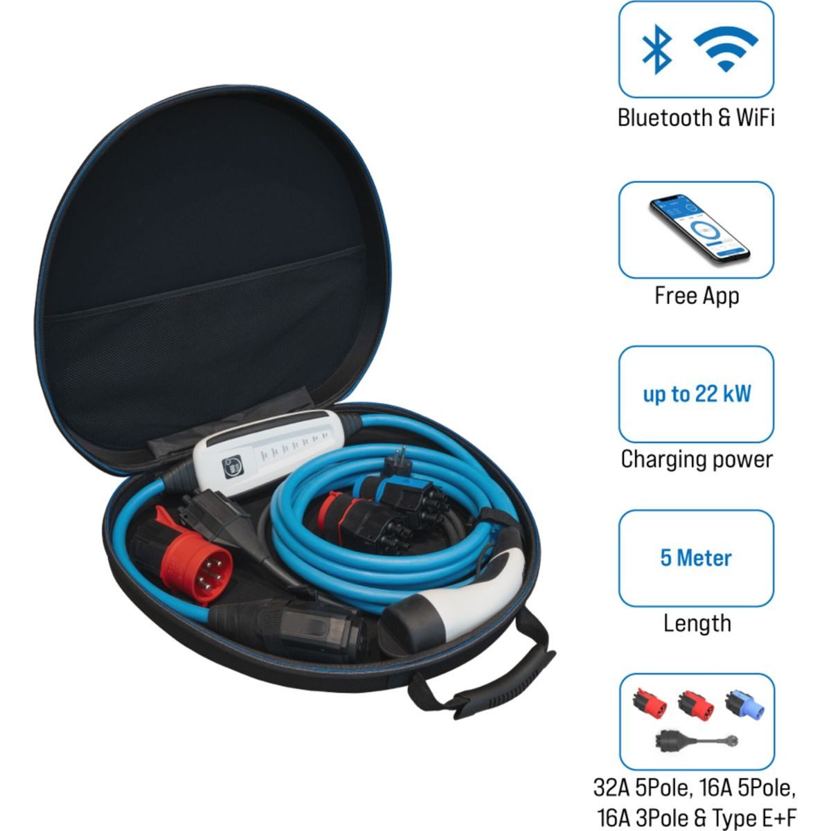 NRGkick Elektroauto-Ladestation 32A 5m Set Optimal WLAN inkl. Adapter und Tasche
