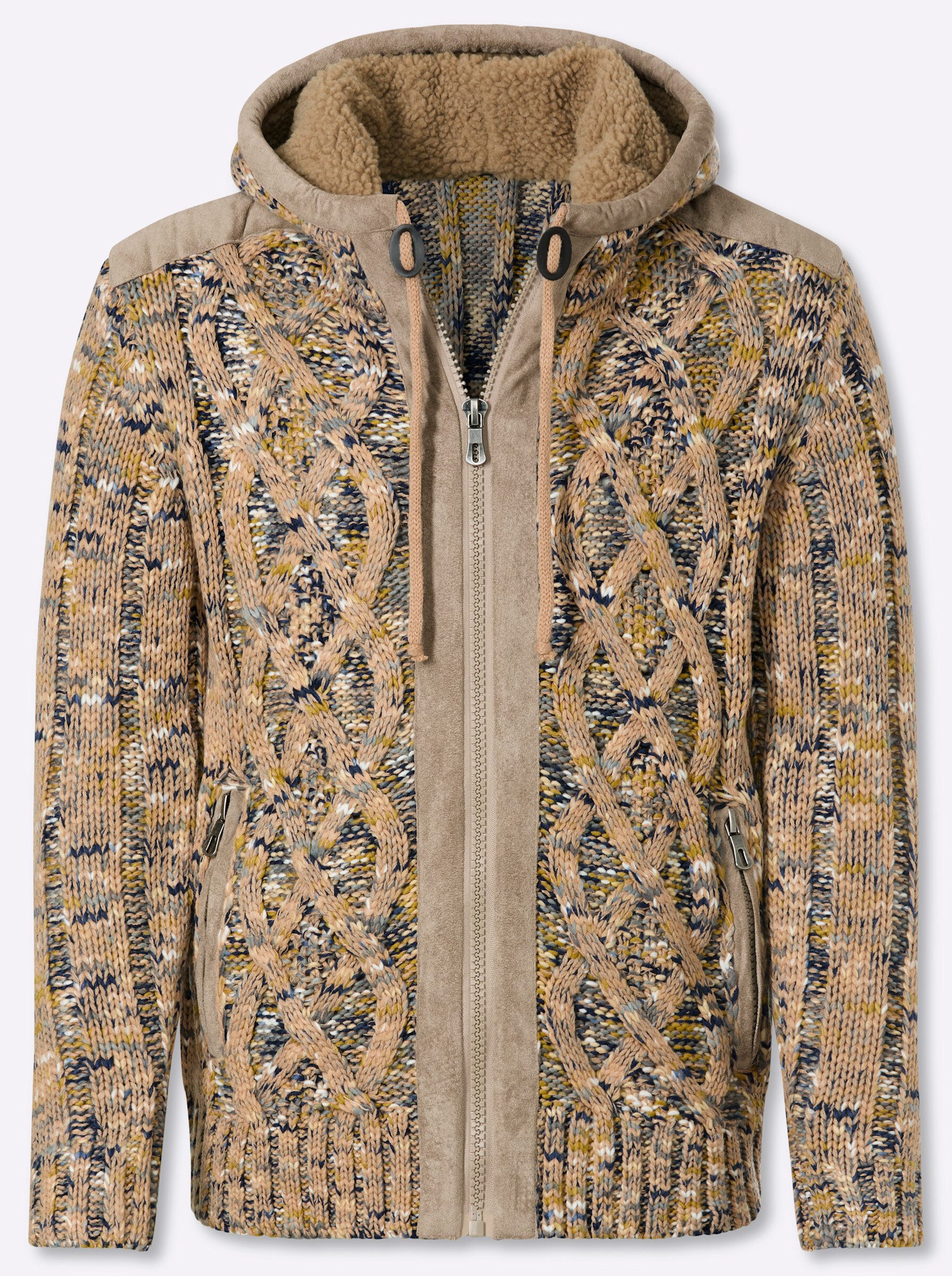 Witt Strickpullover Strickjacke Langarm Mustermix gestrickt