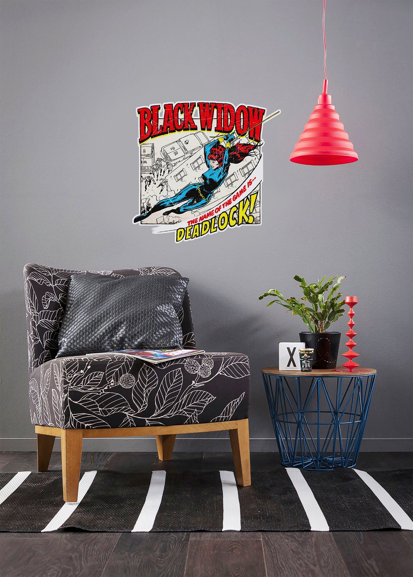 Wandtattoo Höhe), x (Breite Classic Comic Komar Widow selbstklebendes cm 50x70 St), (1 Black Wandtattoo