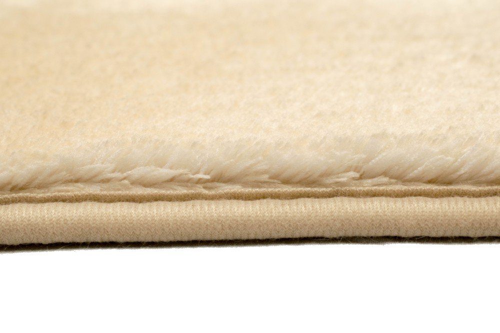 Teppich Badematte Badgarnitur Set 2-teilig Duschvorleger Badteppich  waschbar beige, Carpetia, rechteckig, Höhe: 18 mm