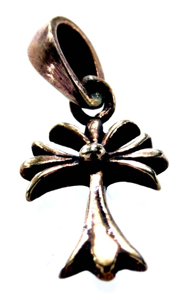 Leather verspieltes Anhänger Mittelalter Kreuz Cross Kettenanhänger Kiss Bronze Design of