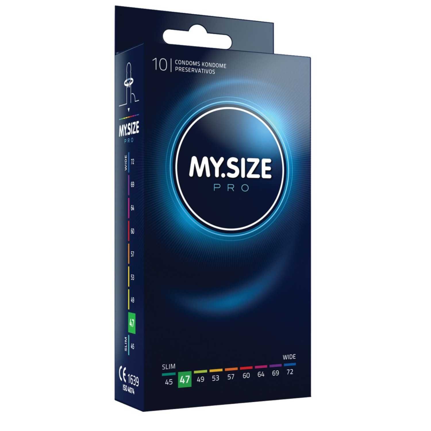 My Size pro Kondome Kondome nach Größen 10er Pack 45 47 49 53 57 60 64 69 72
