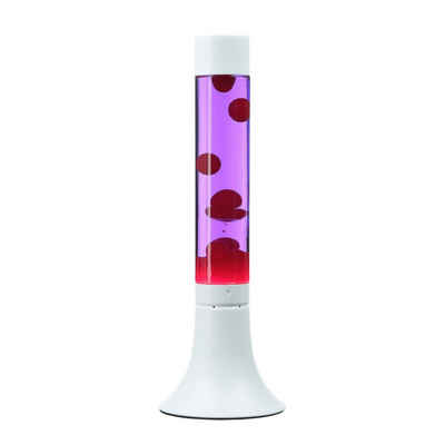Licht-Erlebnisse Lavalampe YVONNE, Tischlampe Rot Lila Weiß mit Kabelschalter dekorativ Tischleuchte