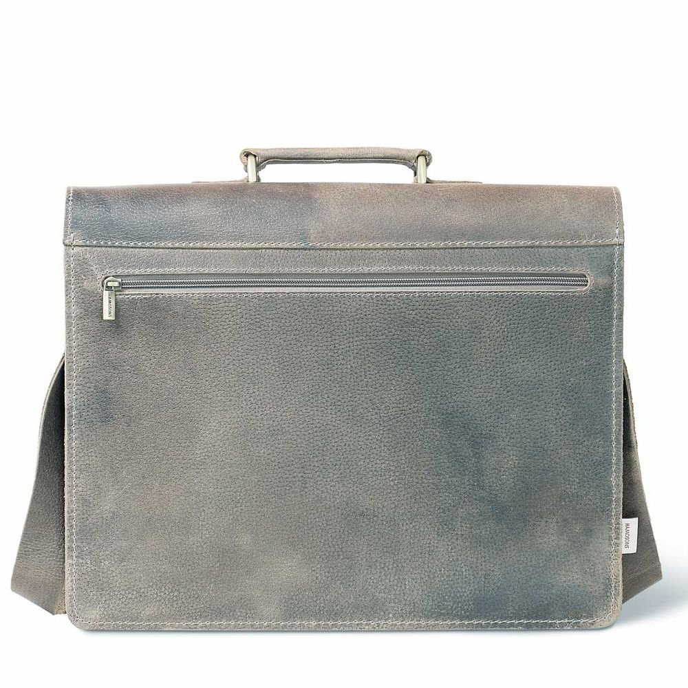 Hamosons Aktentasche Große Aktentasche / Hamosons Lehrertasche N Grey Leder, XL, Grau, Gr. 690