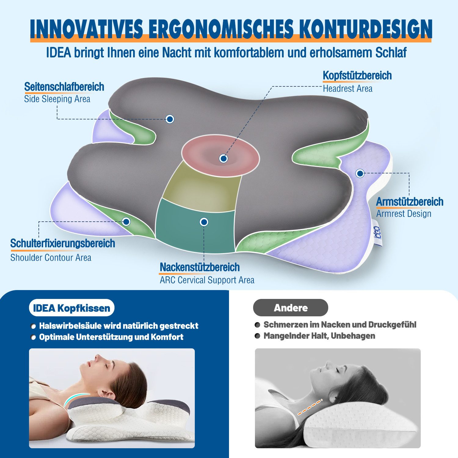 Esun Kopfkissen Orthopädisches Kissen, Memory Foam günstig online kaufen