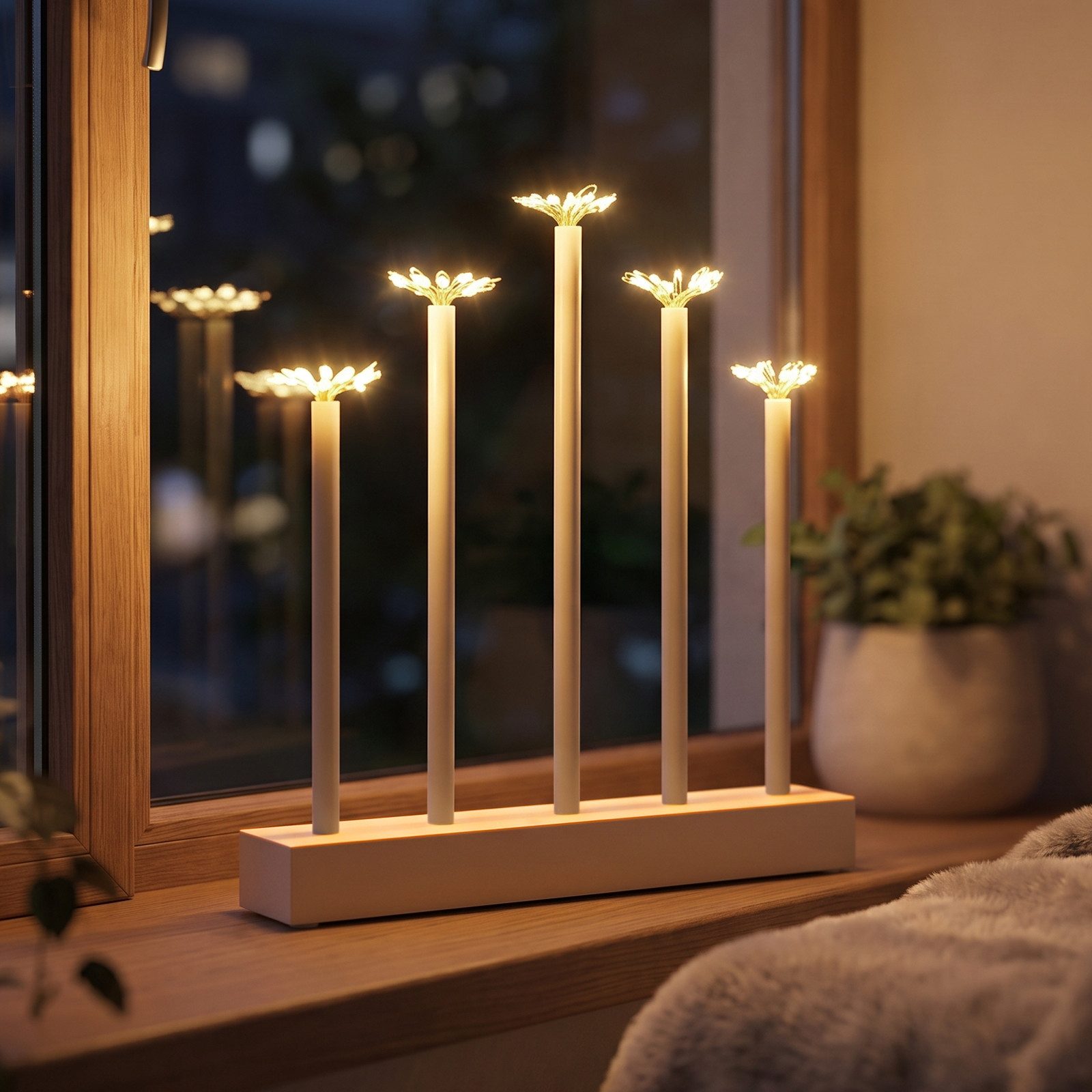 Salcar LED Dekolicht 100 LEDs Fensterleuchter mit Feuerwerk-Design Weihnachtsleuchte, Flexibler Kupferdraht, warmweißes Licht und 6h/18h Timer