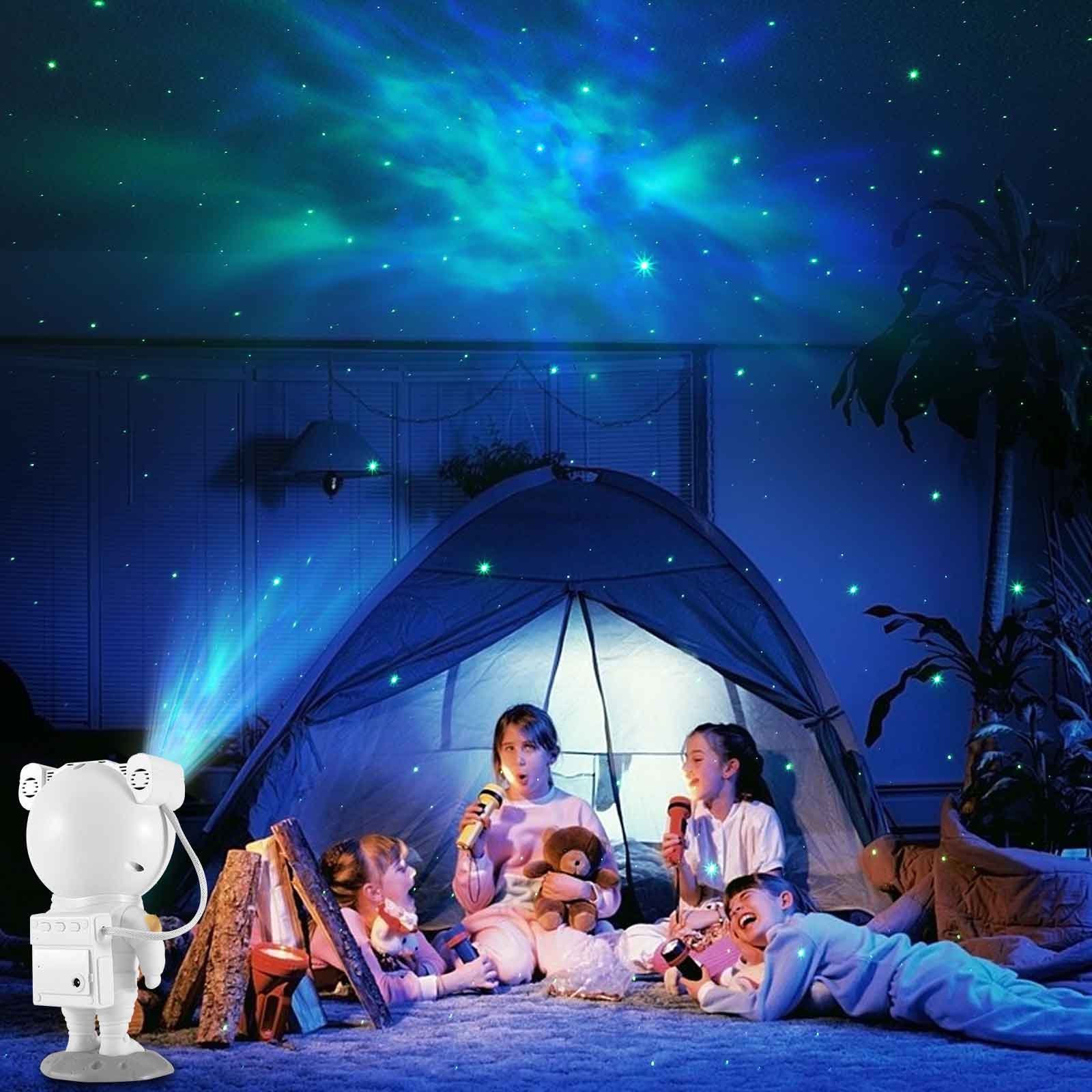 LED-Sternenhimmel mit einstellbare und Timer Helligkeit Sunicol Weiß Nebula Nachtlicht, Astronaut Geschwindigkeit Projektor, Nachtlicht Rotation, 360° Stern Galaxy