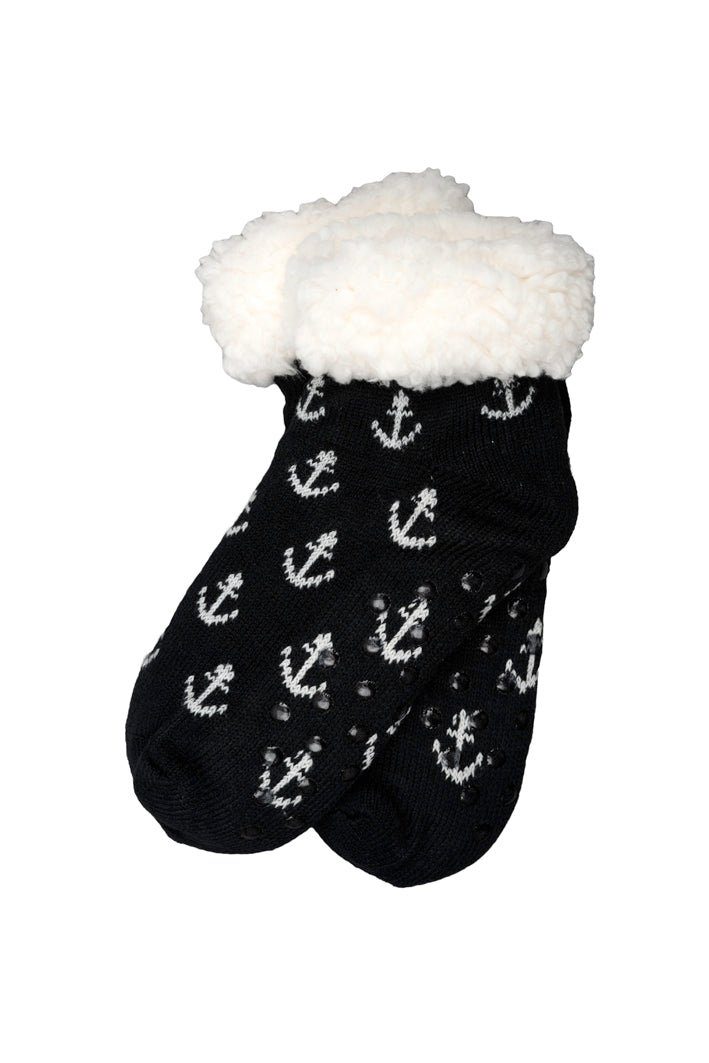 Beauty Thinxx Norwegersocken Kurze Hüttensöckchen "Anker" (Ein Paar Socken, 2 Socken) Dein Antistress-Accessoire für wahre Winter Wohlfühlmomente. Schwarz