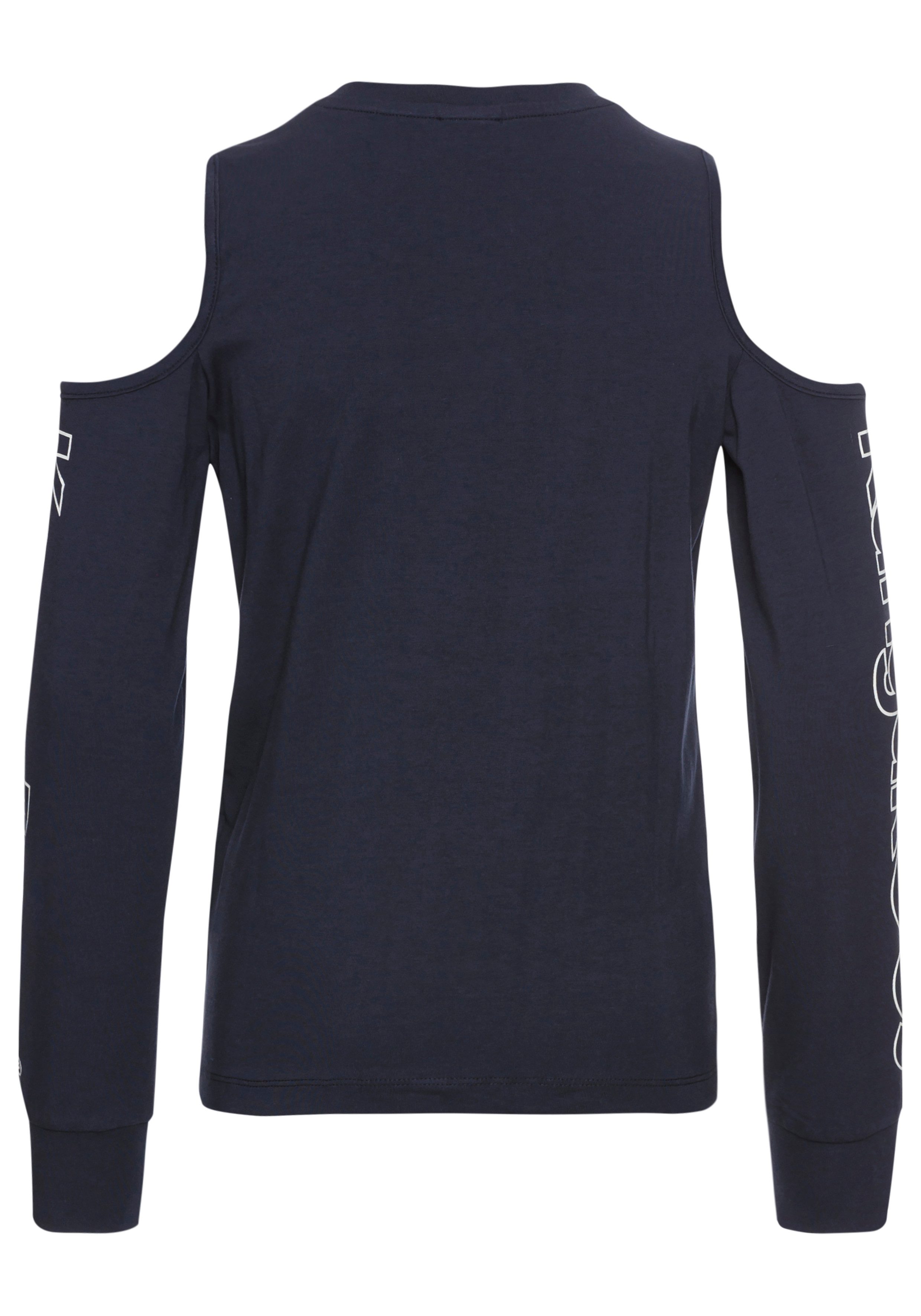 KangaROOS Langarmshirt Shirt cut-out mit modischen Cut-Outs an den Schultern