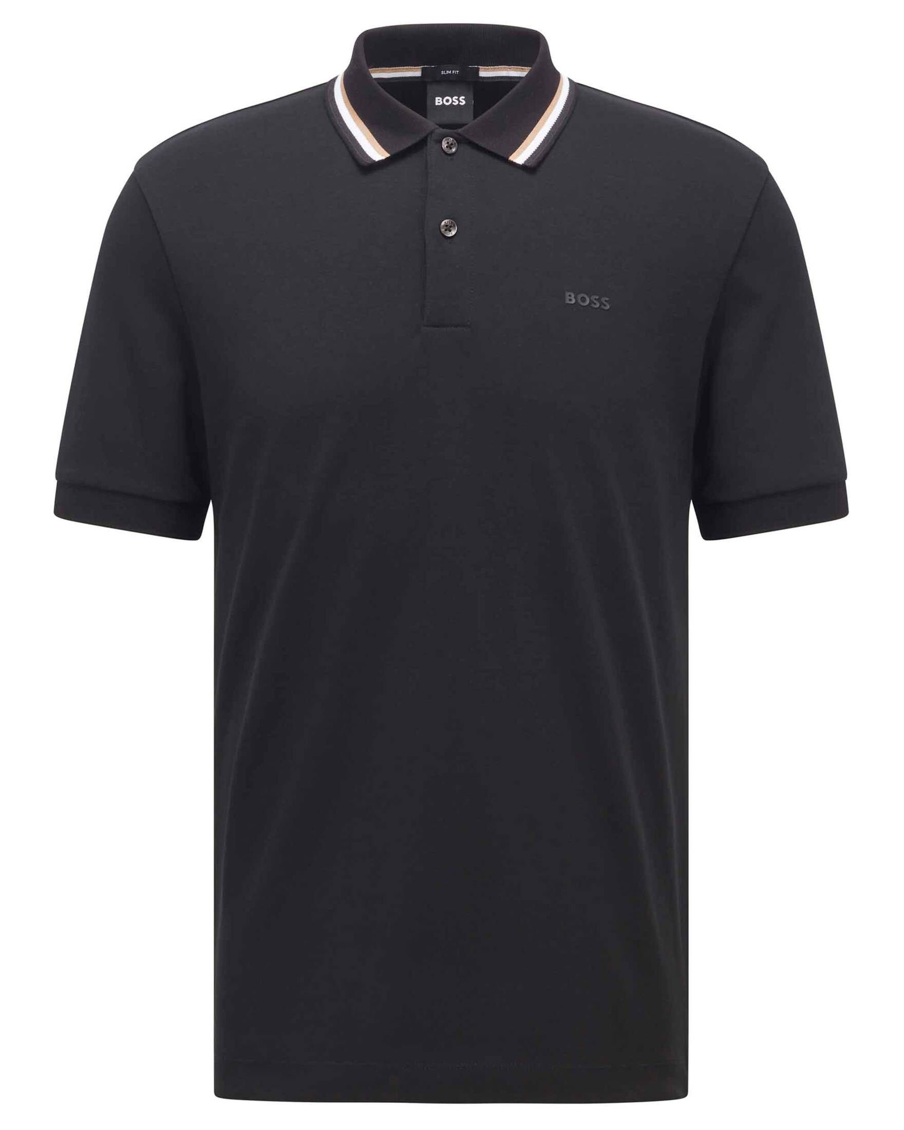 BOSS Poloshirt Herren Poloshirt PENROSE 38 Slim Fit Kurzarm (1-tlg) black (85)