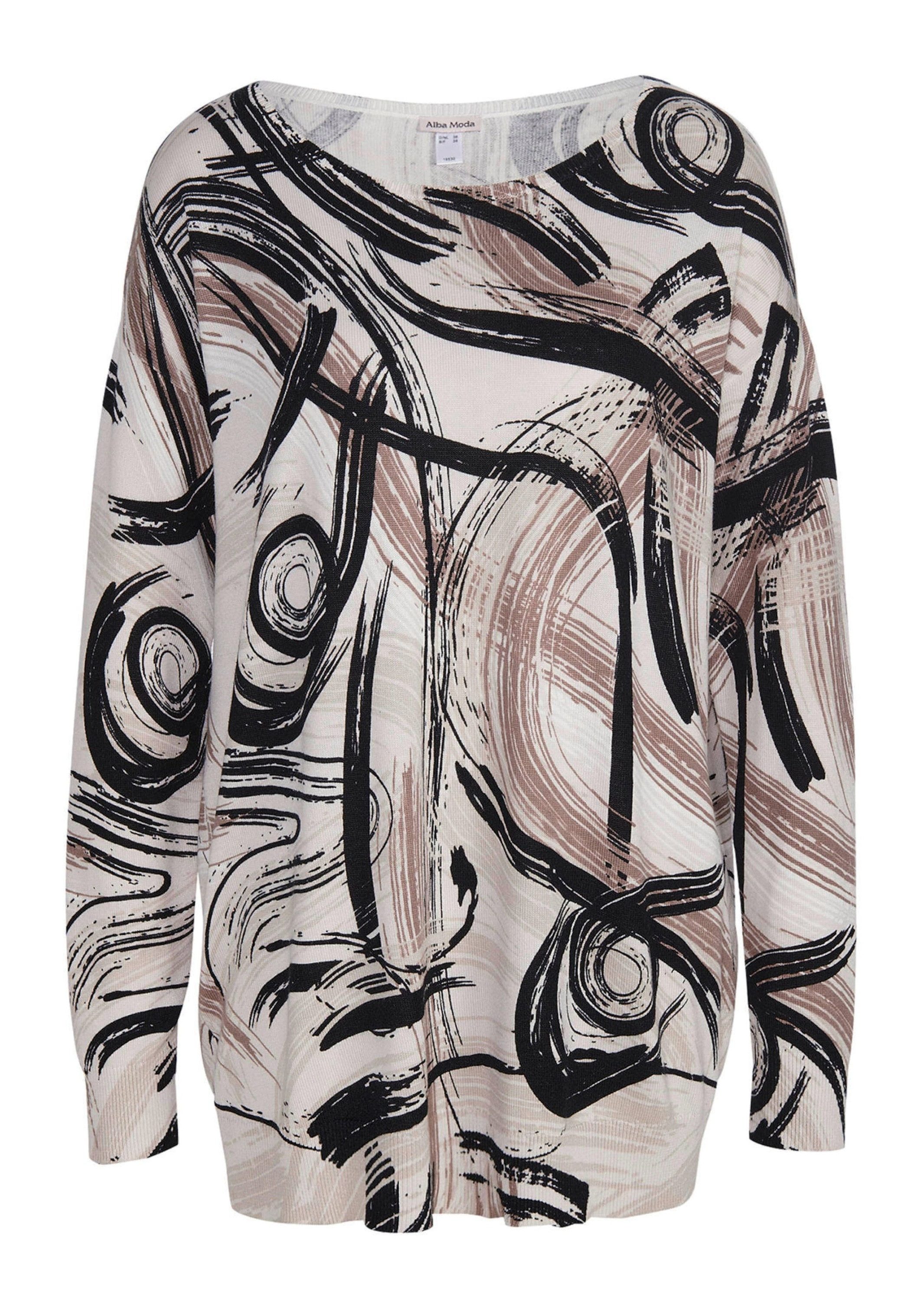 Alba Moda Strickpullover Modischer Pullover mit Allover-Print