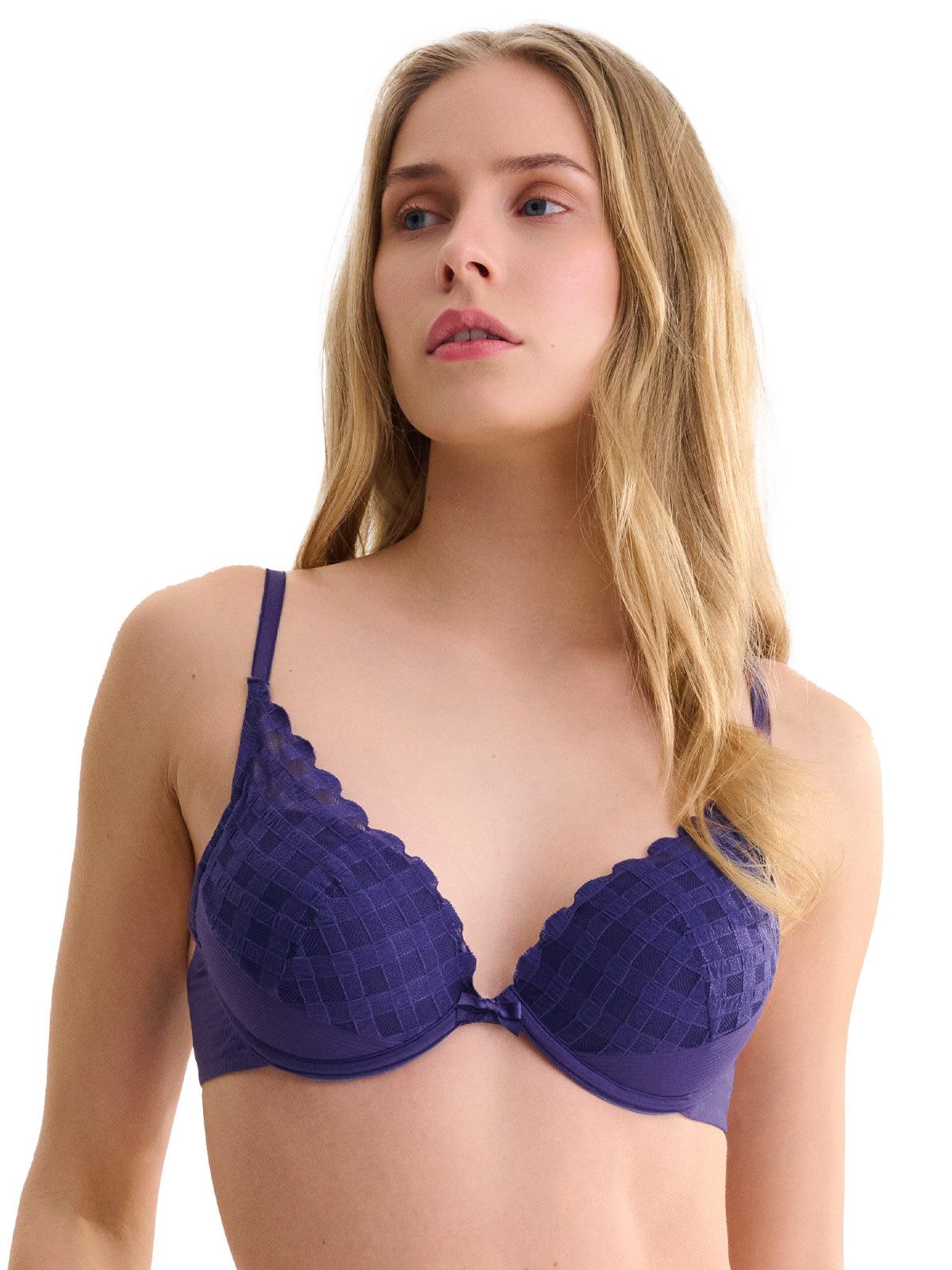 Lisca Push-up-BH Push up BH Infinity (Stück, 1-tlg) Push up Effekt, Kariert, Materialmix