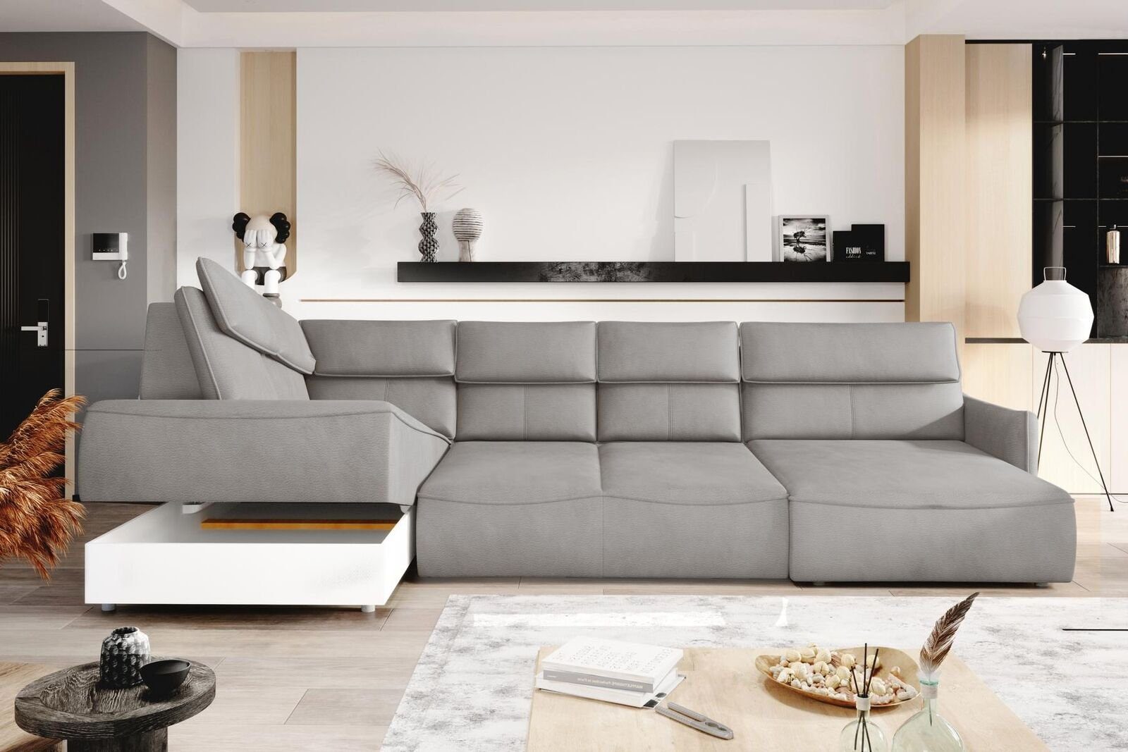 Sofa Leder JVmoebel Couch Polster Garnitur Ecksofa, Wohn Sitz Design Luxus Eck