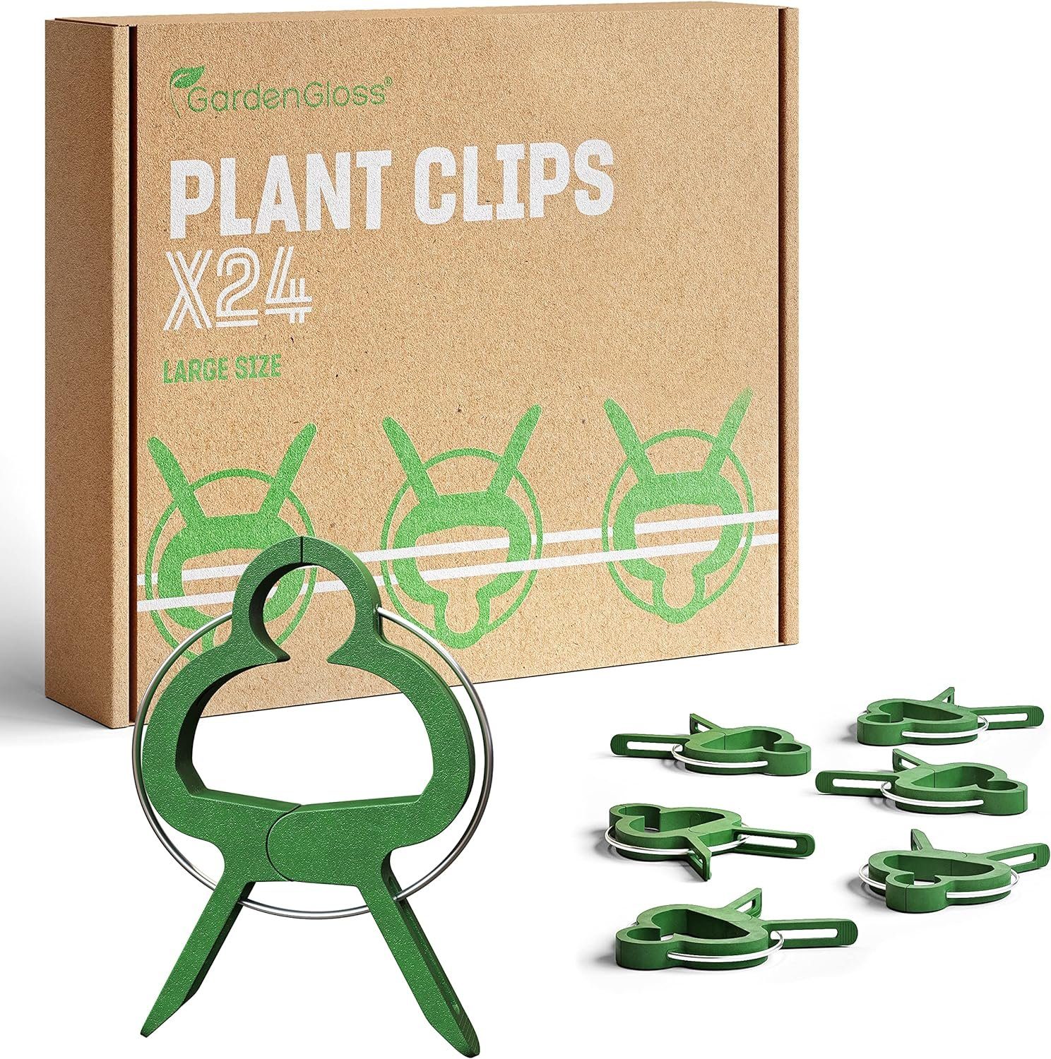 GardenGloss Gartenpflege-Set Pflanzenclips Klein - Einfache Rankhilfe für Tomaten, Rosen, Gurken