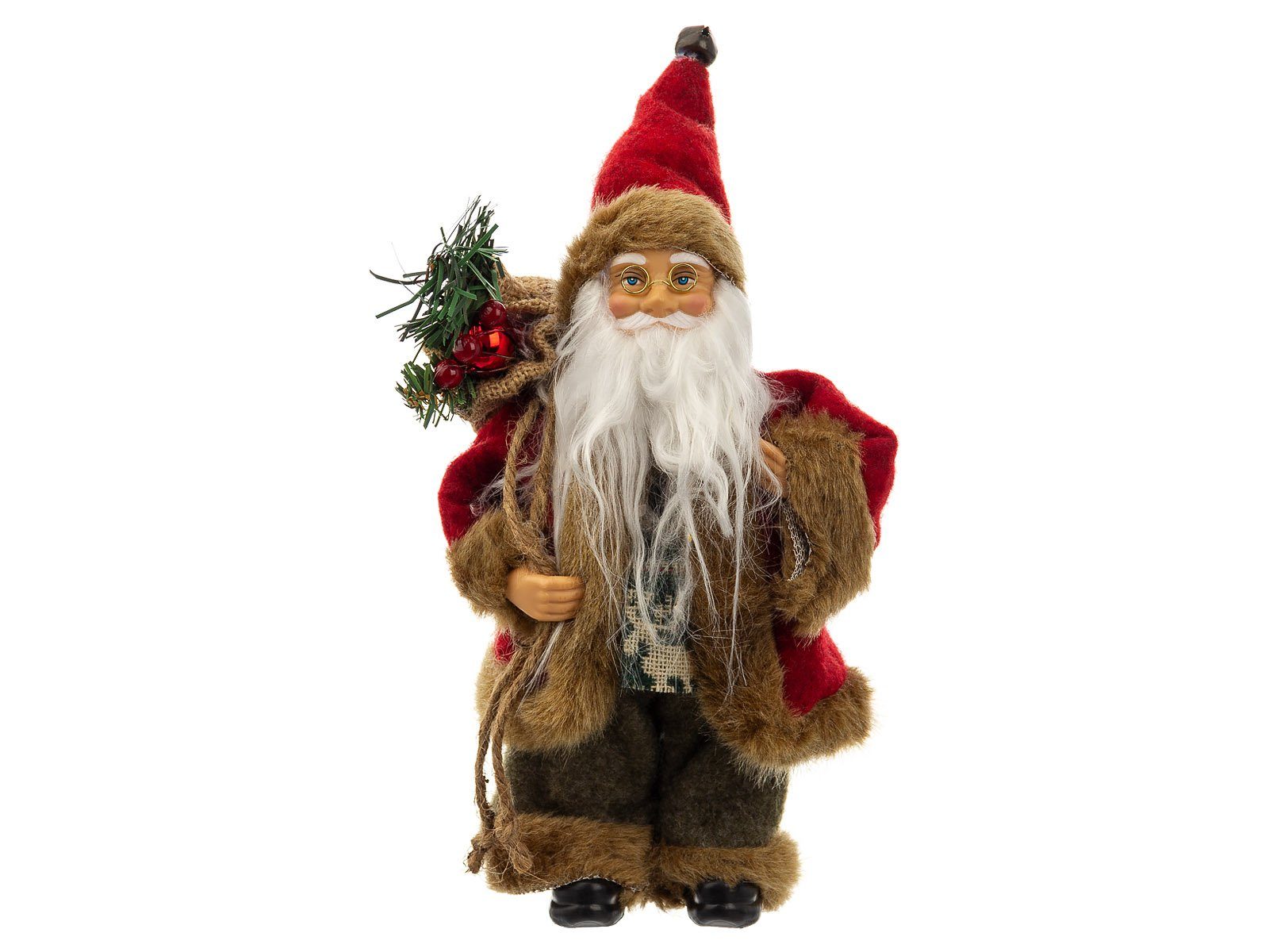 Christmas Paradise Weihnachtsmann 44537 Weihnachtsmann Santa ca. 22 cm (1 St), Nikolaus 44537-rot / dunkelbraun